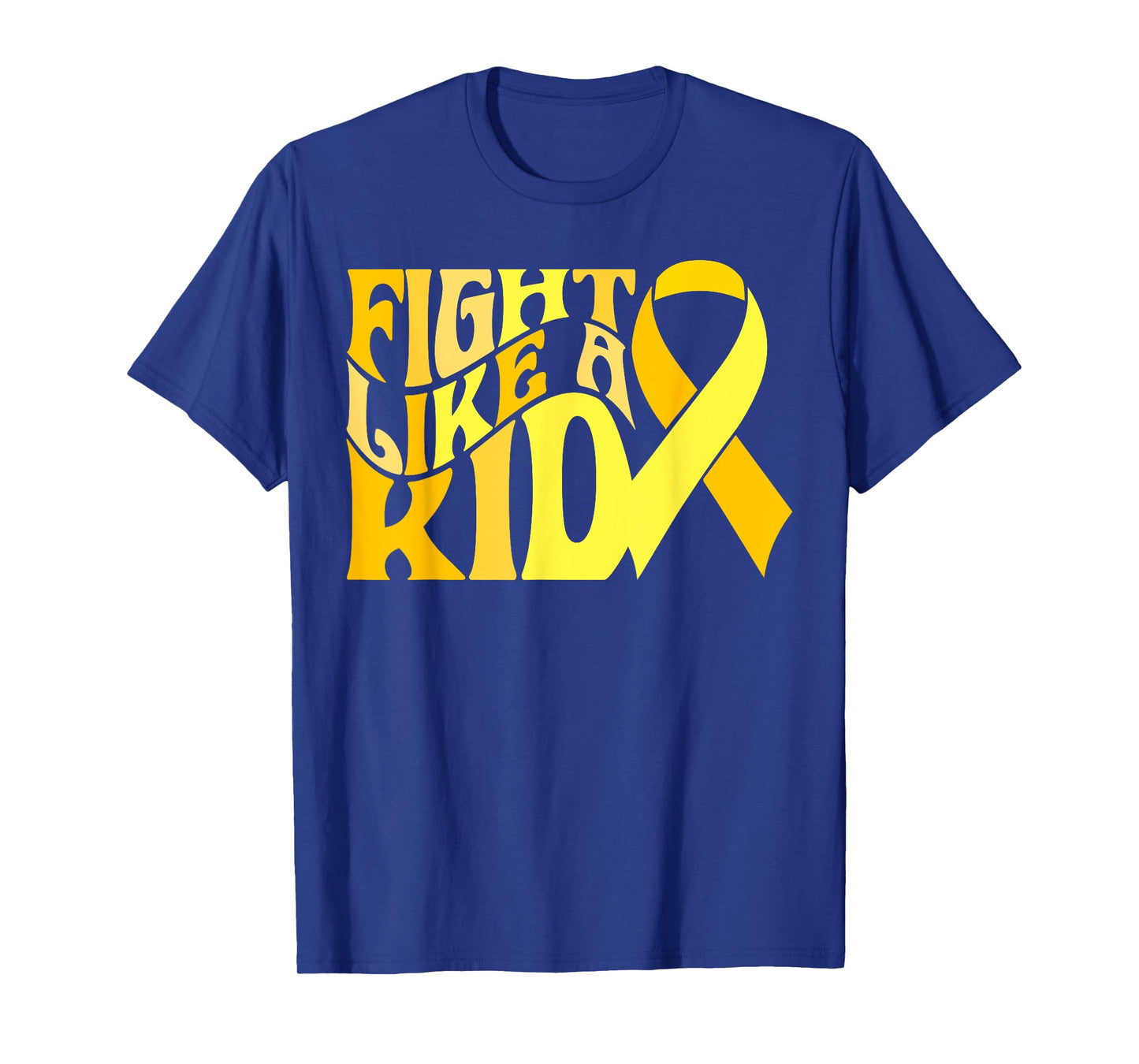 Fight Like Kid Golden Ribbon Childhood Cancer Awareness 2024 T-Shirt
