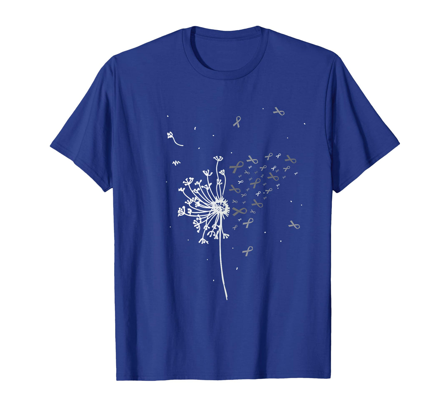 Dandelion Gray Ribbon Tumor Brain Cancer Awareness Gifts T-Shirt