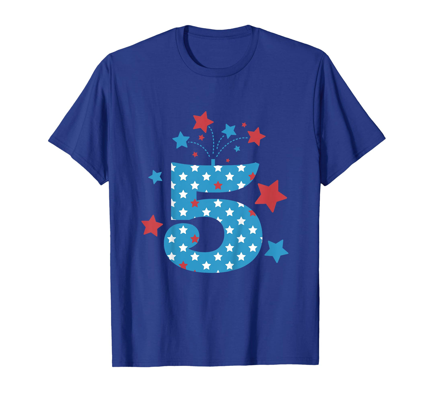 Red, White and Five - 5th Birthday Patriotic Firecrackers T-Shirt