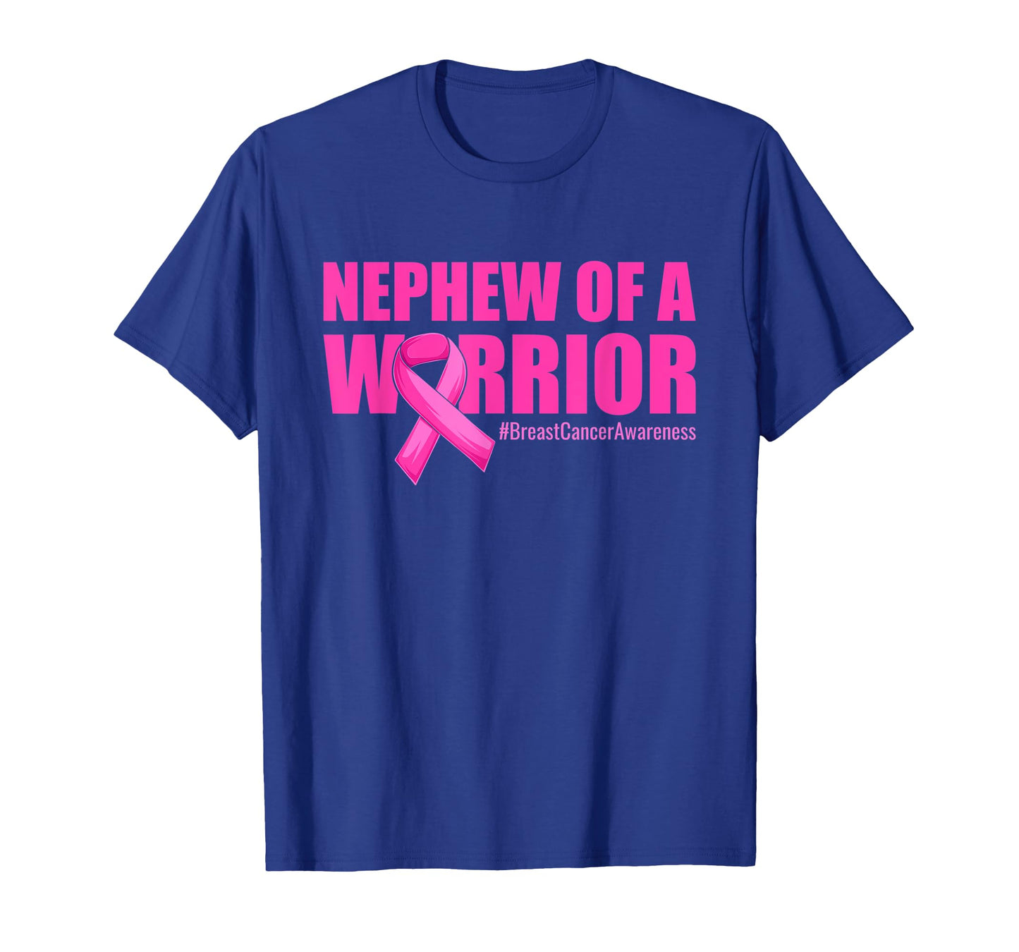 Mens Nephew of a Warrior Aunt Breast Cancer Awareness Pink Ribbon T-Shirt