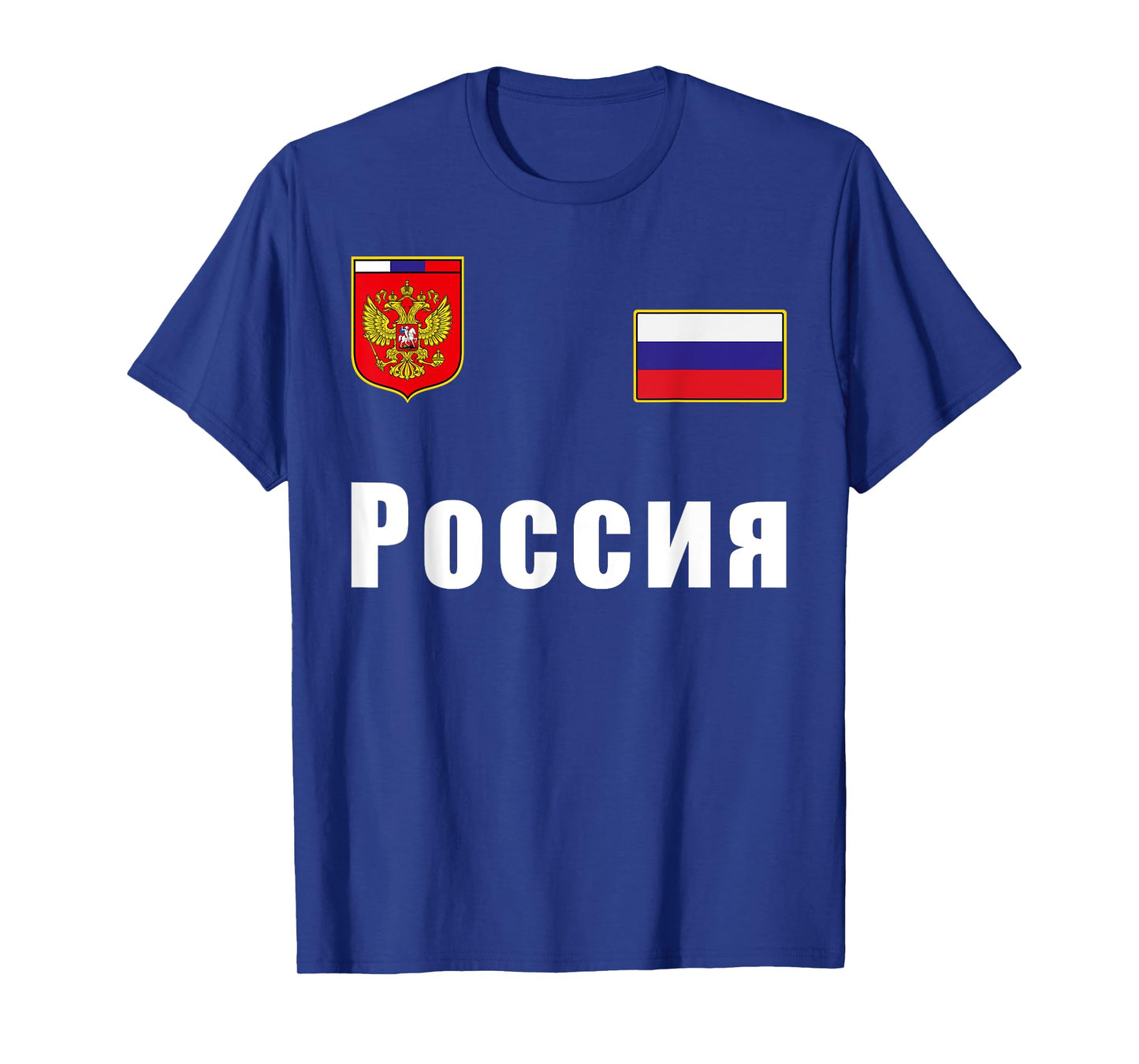 Russia Flag Soccer Player Design for Russian Jersey Fans T-Shirt