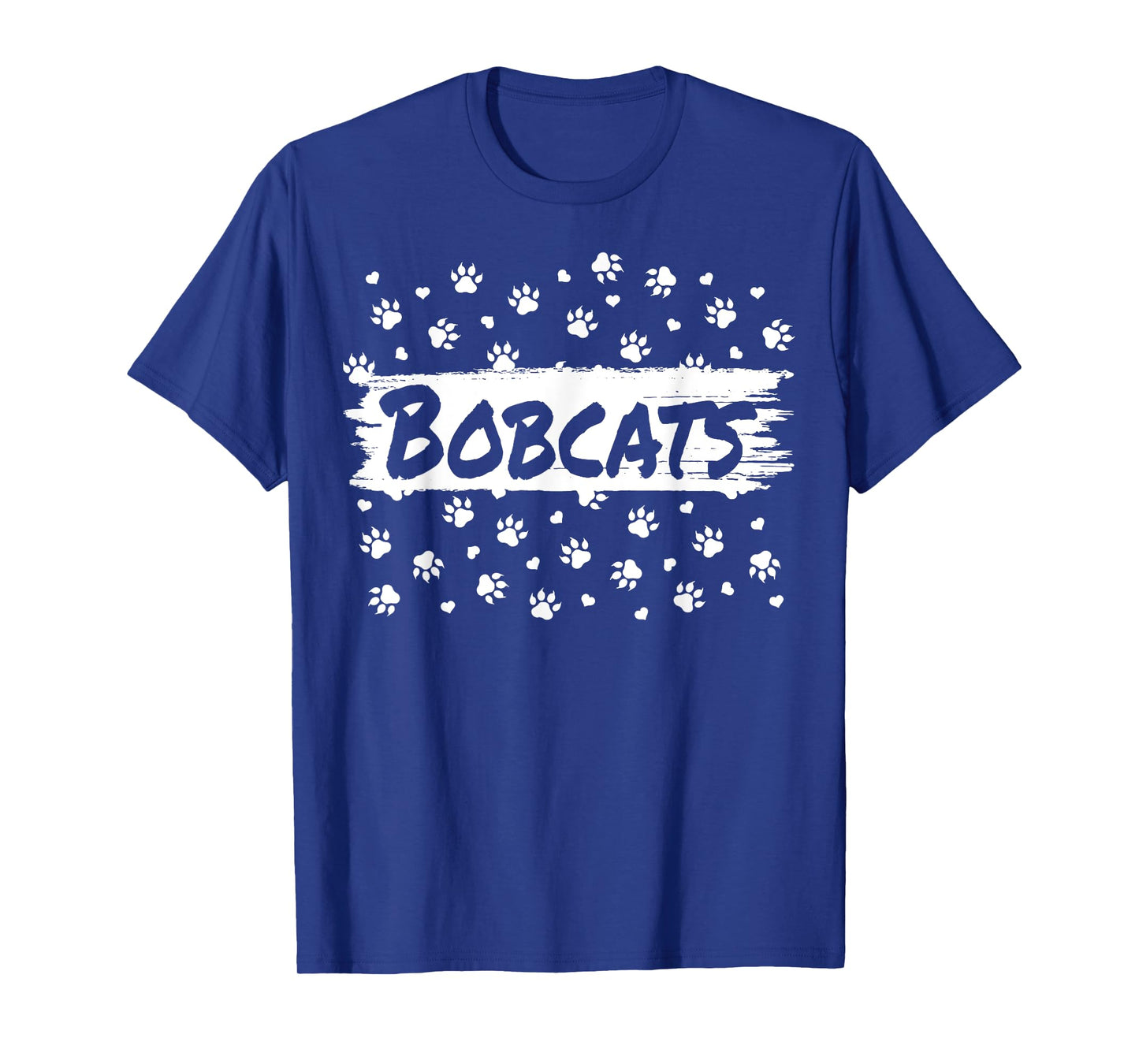 Bobcats Mascot School Spirit Men Women Leopard Footprint T-Shirt