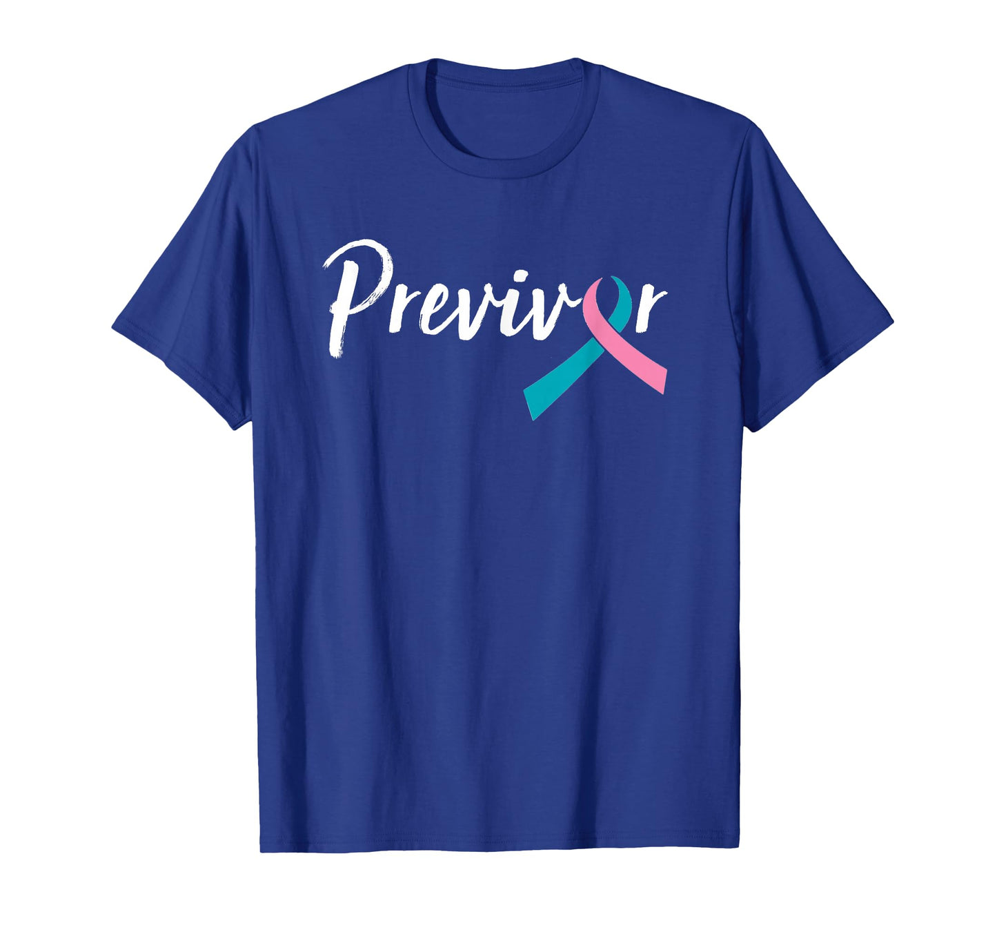 Script Previvor With Pink & Teal Ribbon T-Shirt