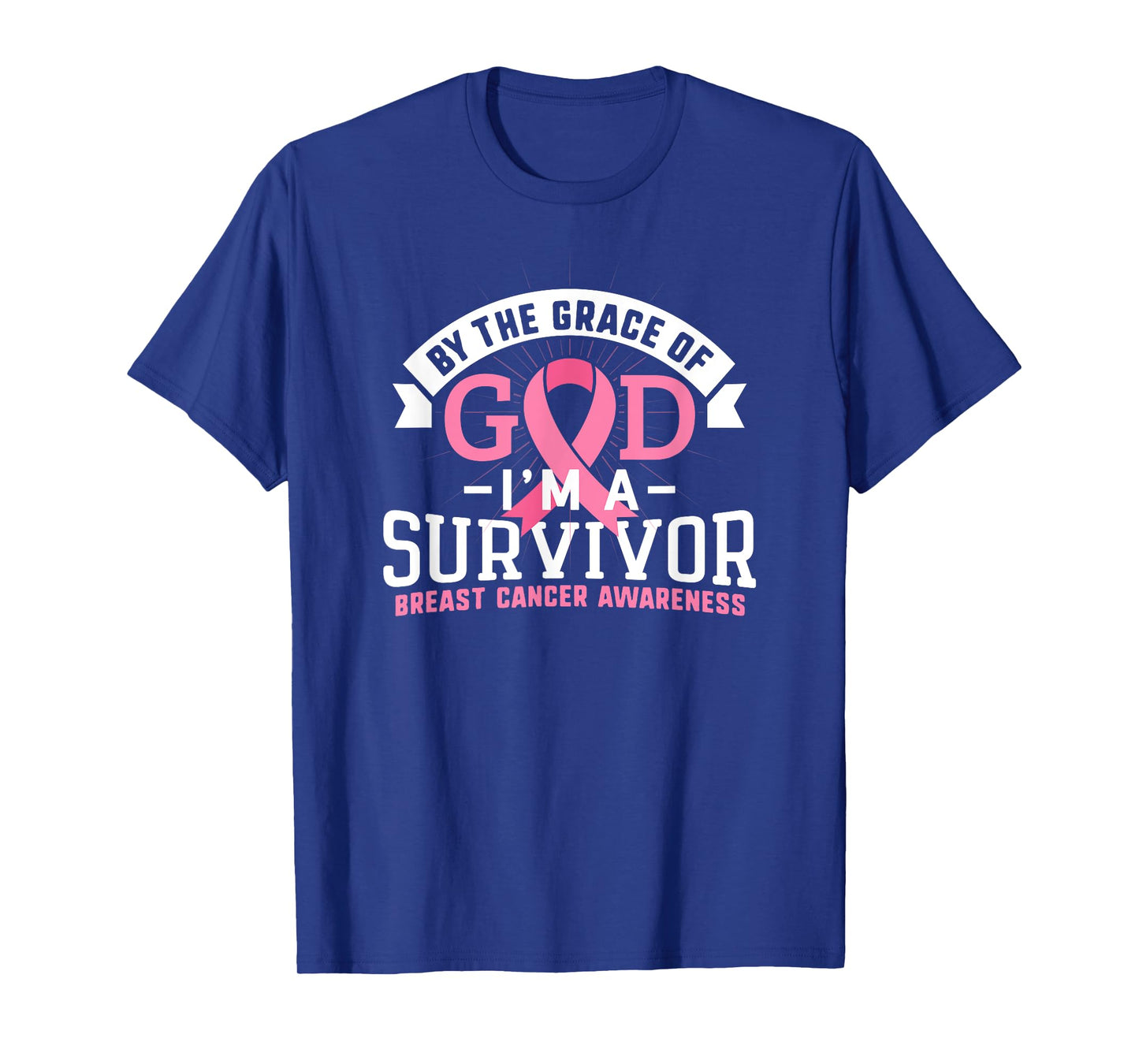 Breast Cancer Survivor Shirt Support Pink Ribbon Grace God T-Shirt