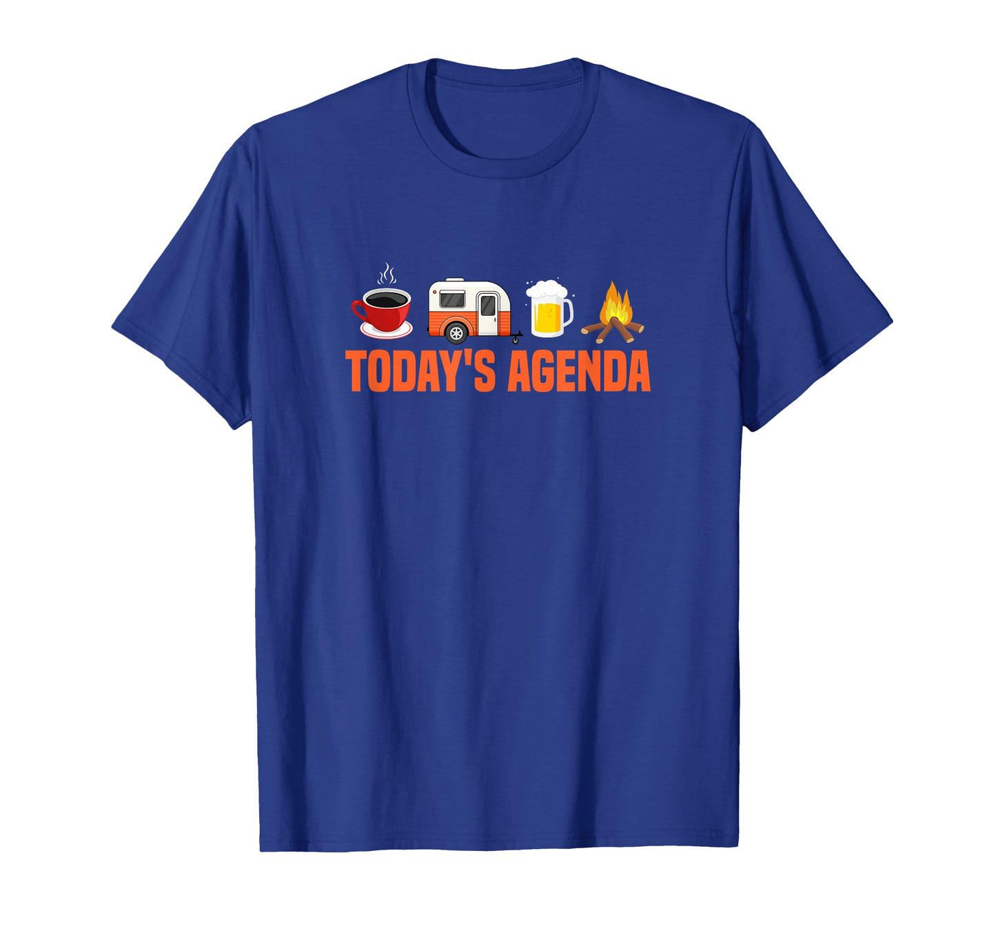 RV Camping Camper Today's Agenda Coffee Beer Campfire T-Shirt