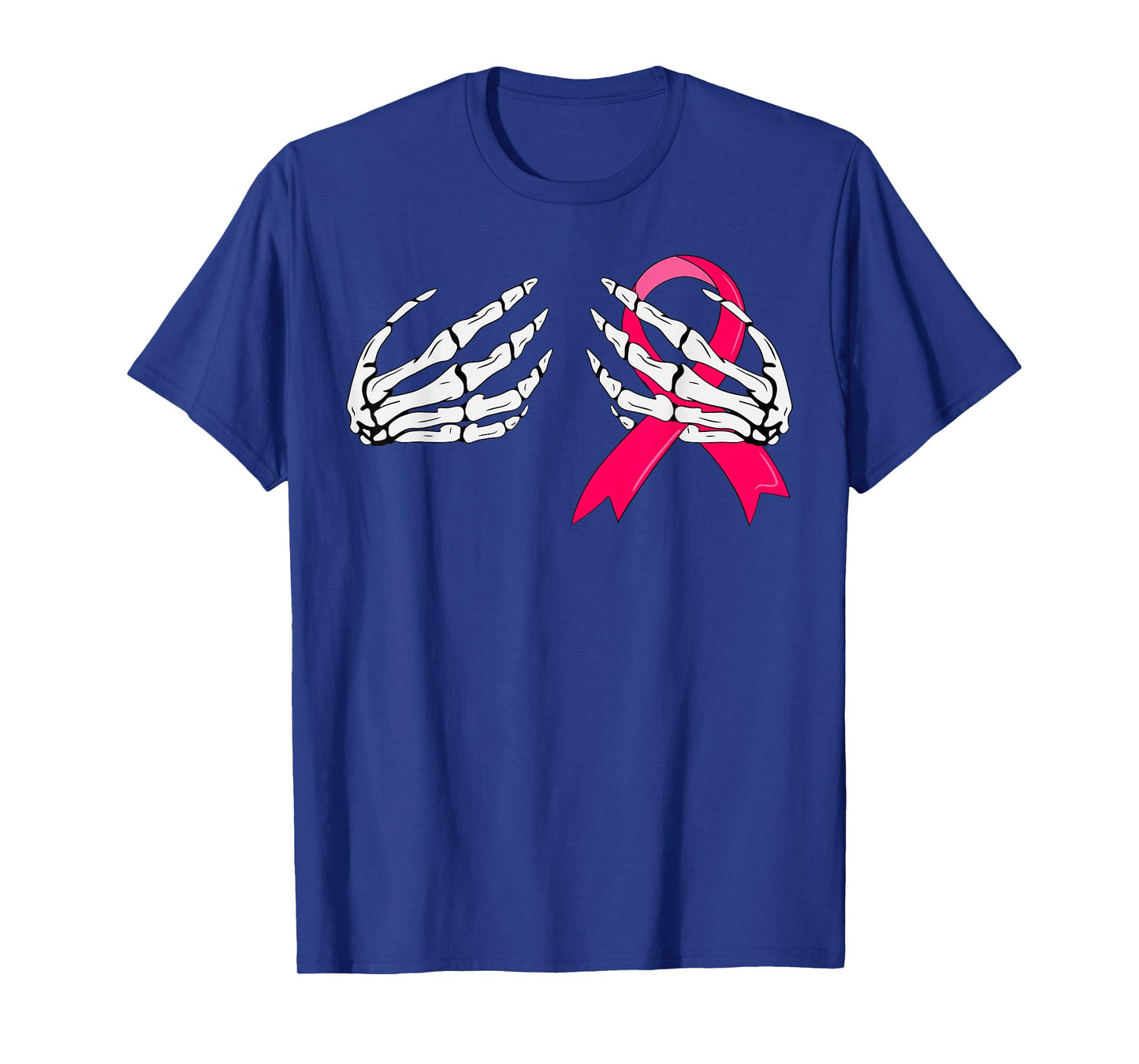 Pink Ribbon Skeleton Hand Breast Cancer Awareness T-Shirt
