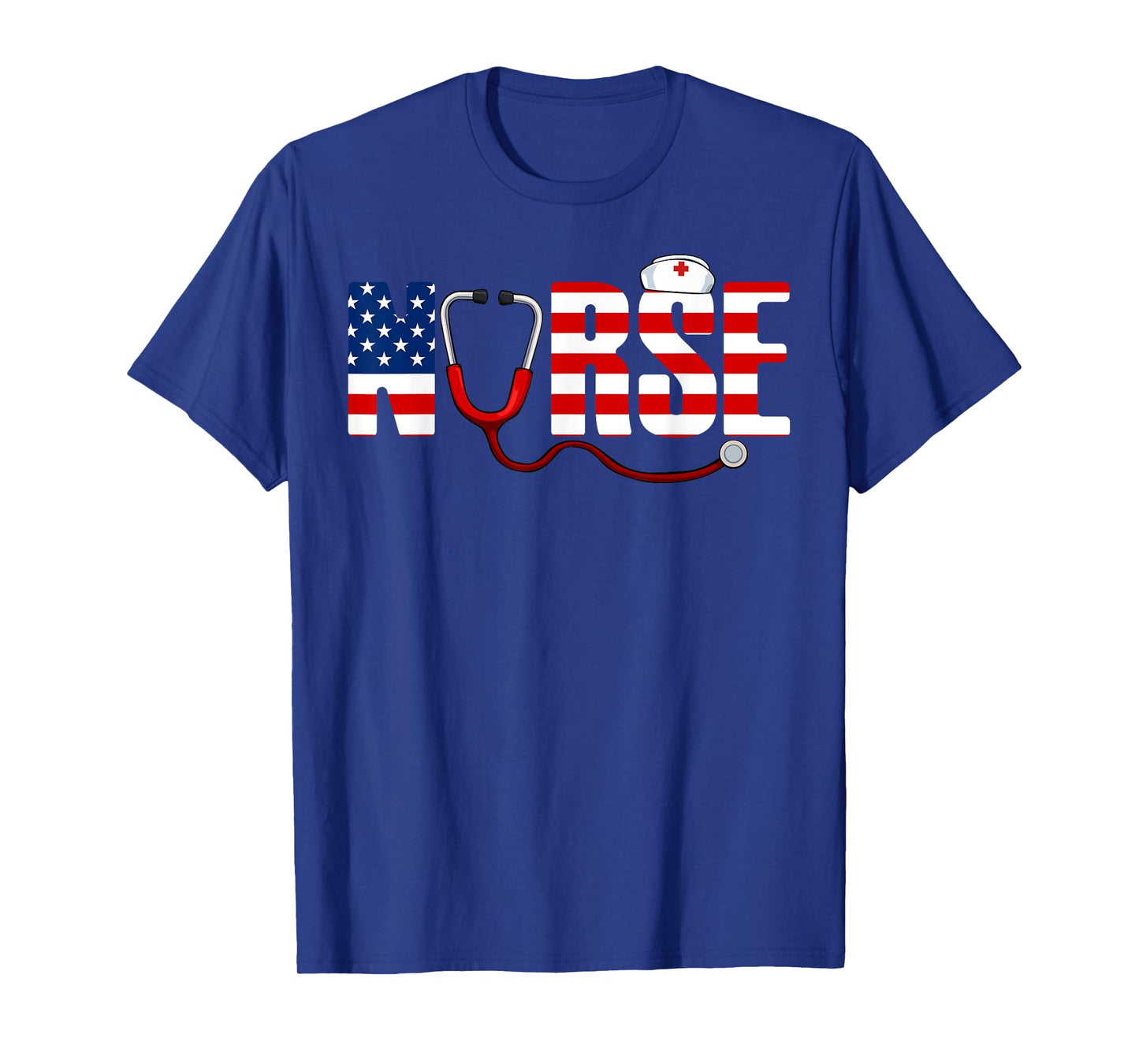 Nurse 4th Of July Cool Stethoscope Patriotic American Flag T-Shirt for Women Kids Men