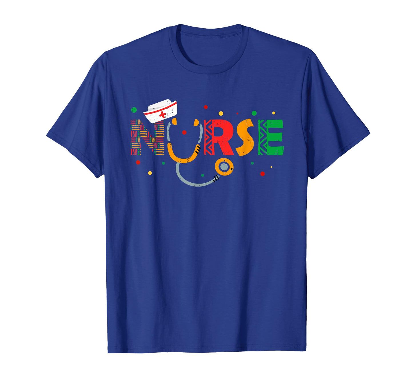 Juneteenth Nurse Stethoscope Melanin RN Afro Cultural Nurse T-Shirt