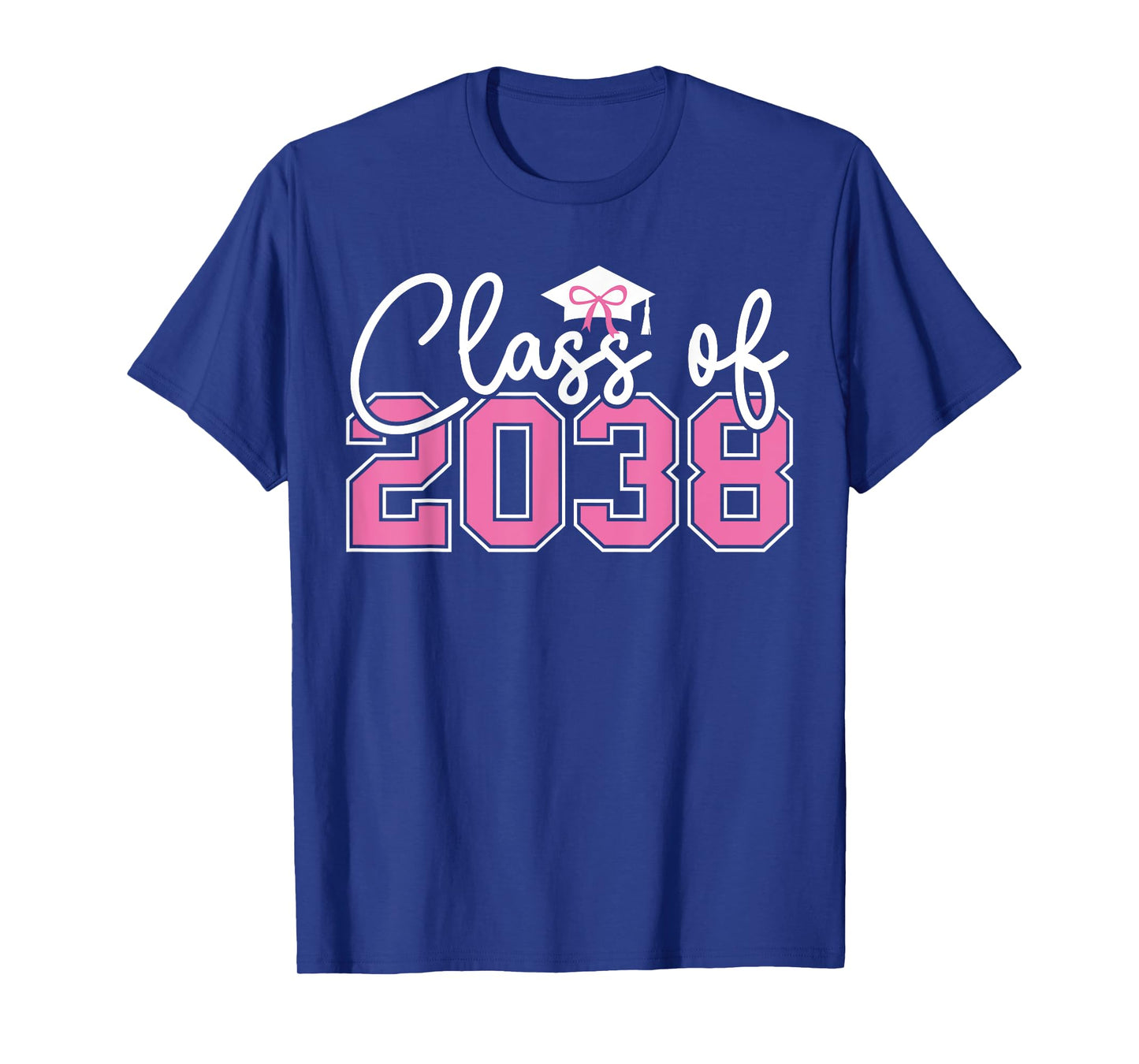 Class of 2038 Grow With Me Kindergarten Pink Coquette Bow T-Shirt