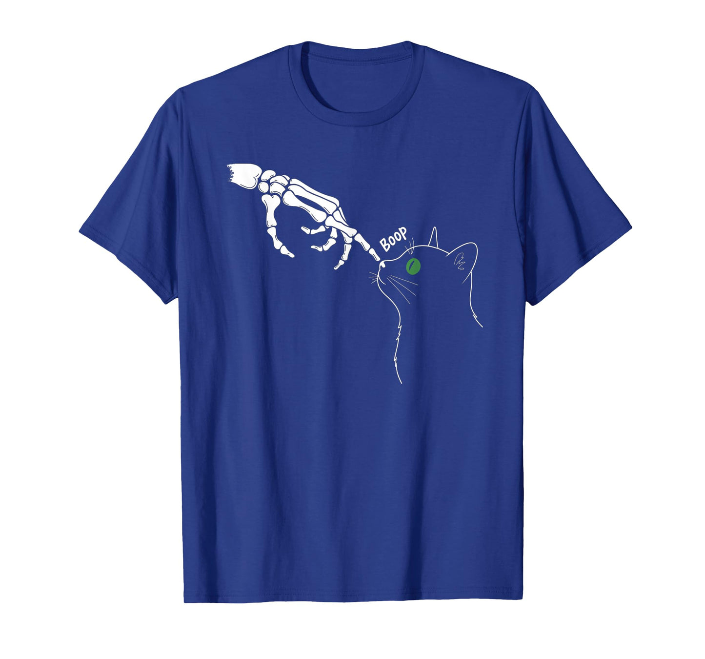 Skeleton Hand Boop On A Cat's Nose Funny Halloween Graphic T-Shirt