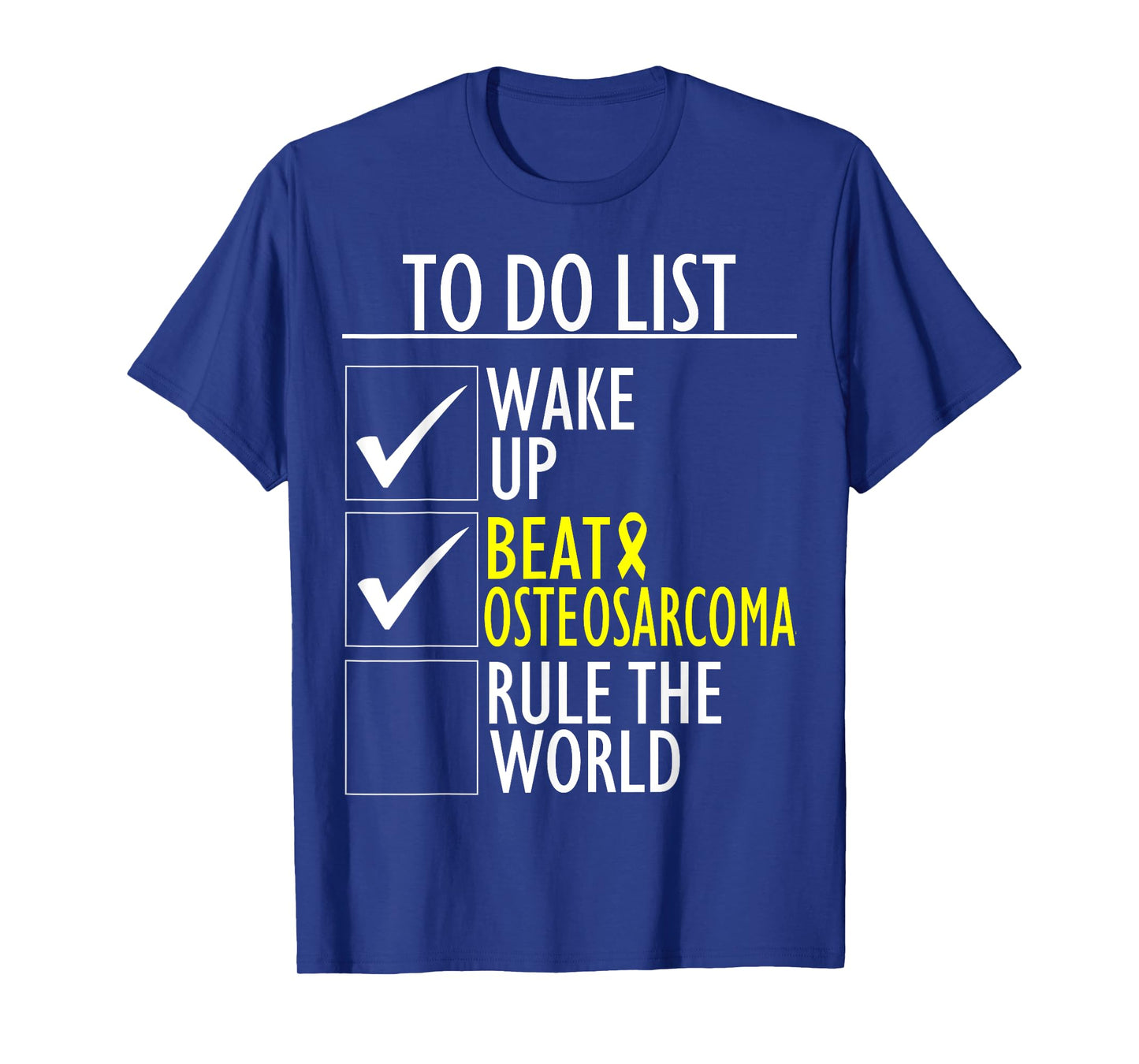 Yellow Ribbon To Do List Osteosarcoma Bone Cancer Awareness T-Shirt