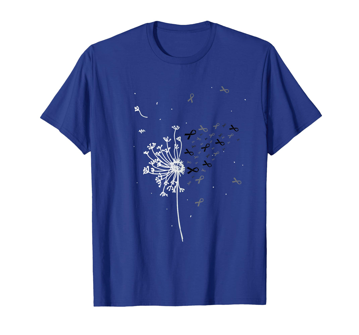 Dandelion Black Ribbon Skin Cancer Melanoma Awareness Gifts T-Shirt