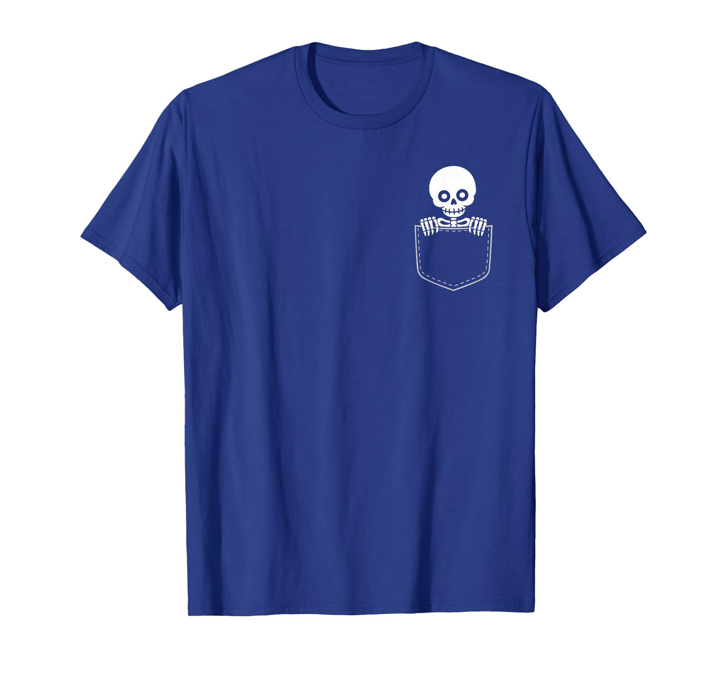 Halloween Pocket Skeleton Peeking Minimalist T-Shirt
