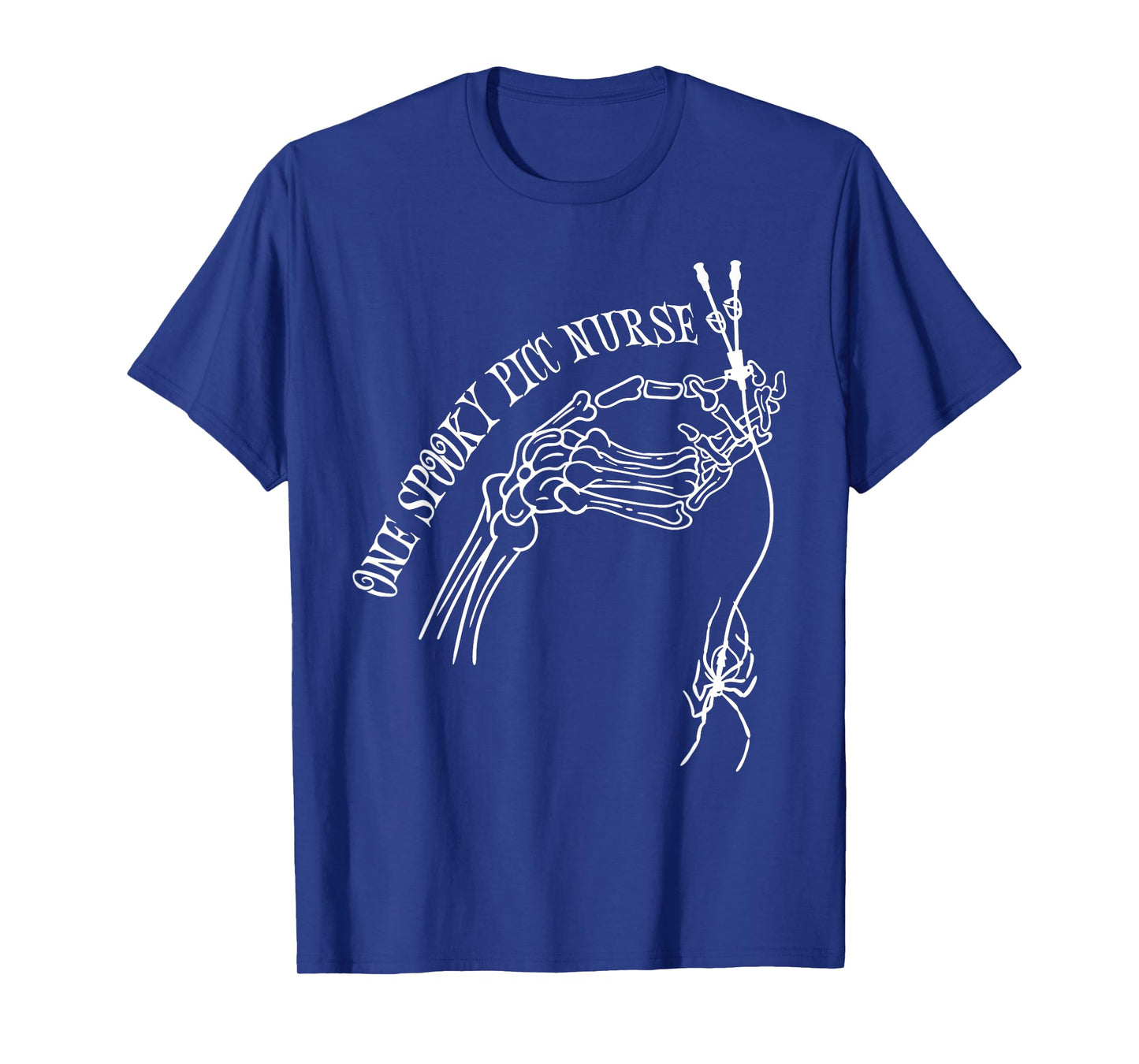 One Spooky PICC Nurse Skeleton Hand Spider Halloween T-Shirt
