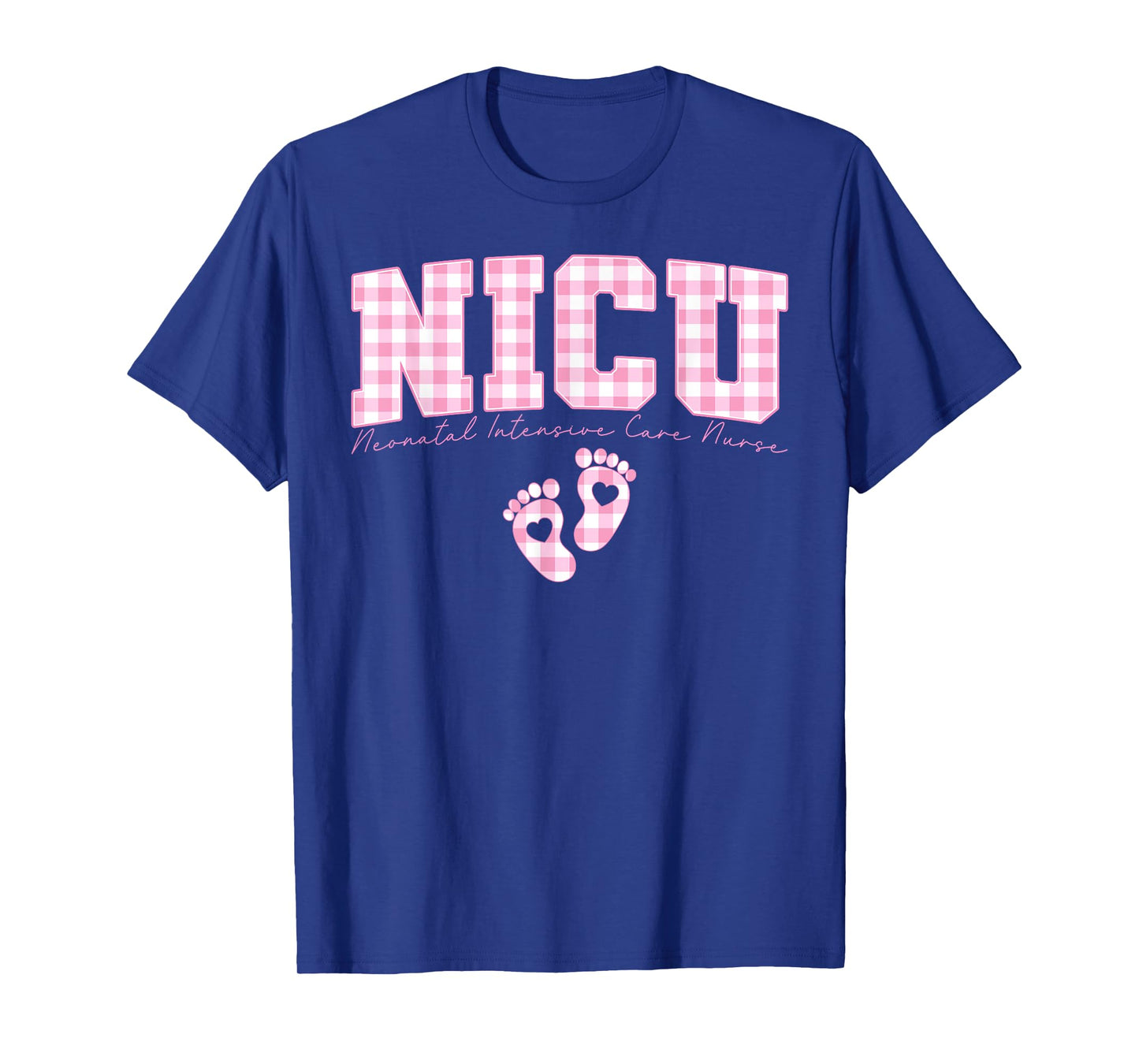 Women NICU Neonatal Intensive Care Nurse NICU Nurse Gingham T-Shirt