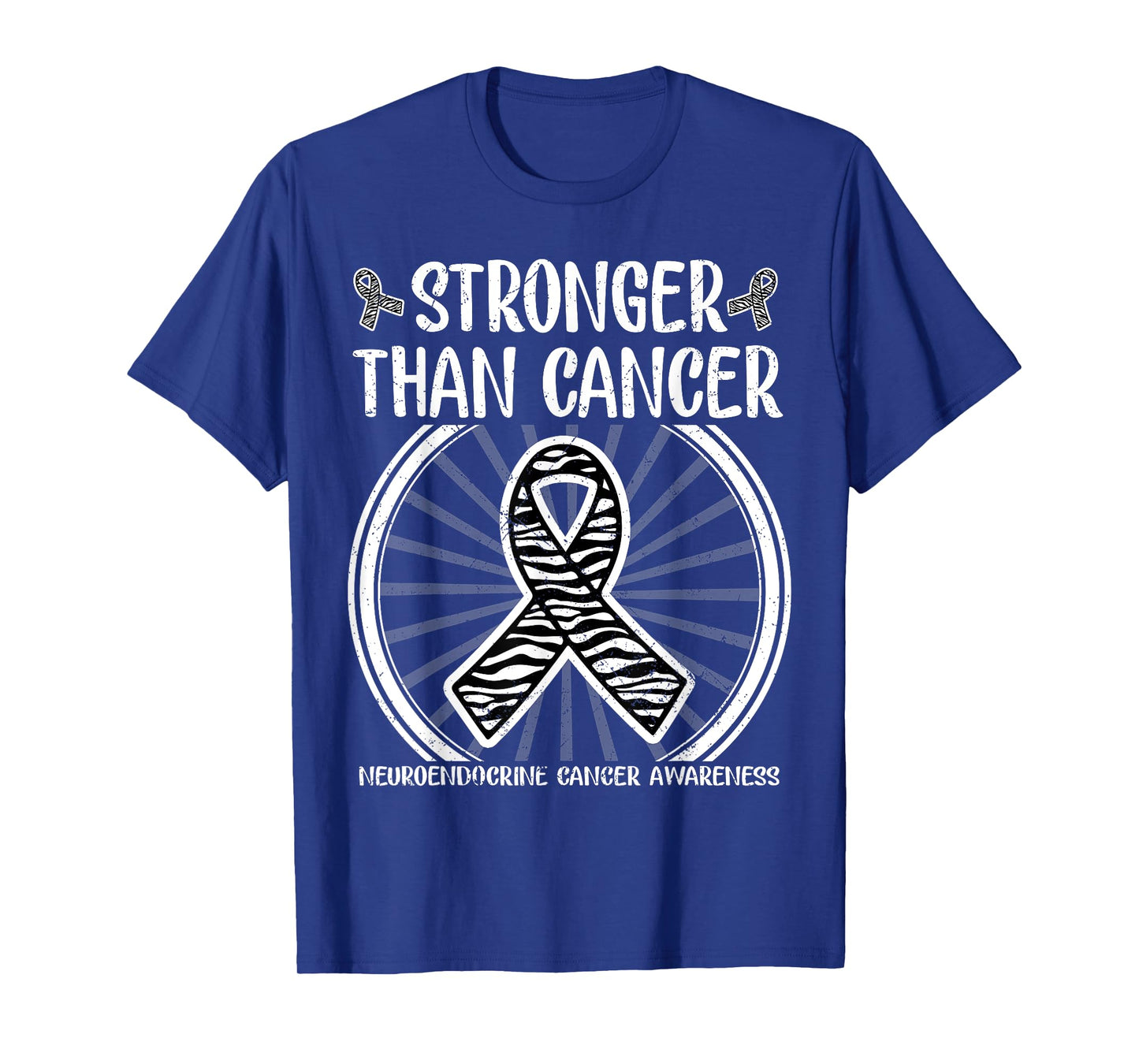 Stronger than cancer neuroendocrine Awareness Zebra ribbon T-Shirt
