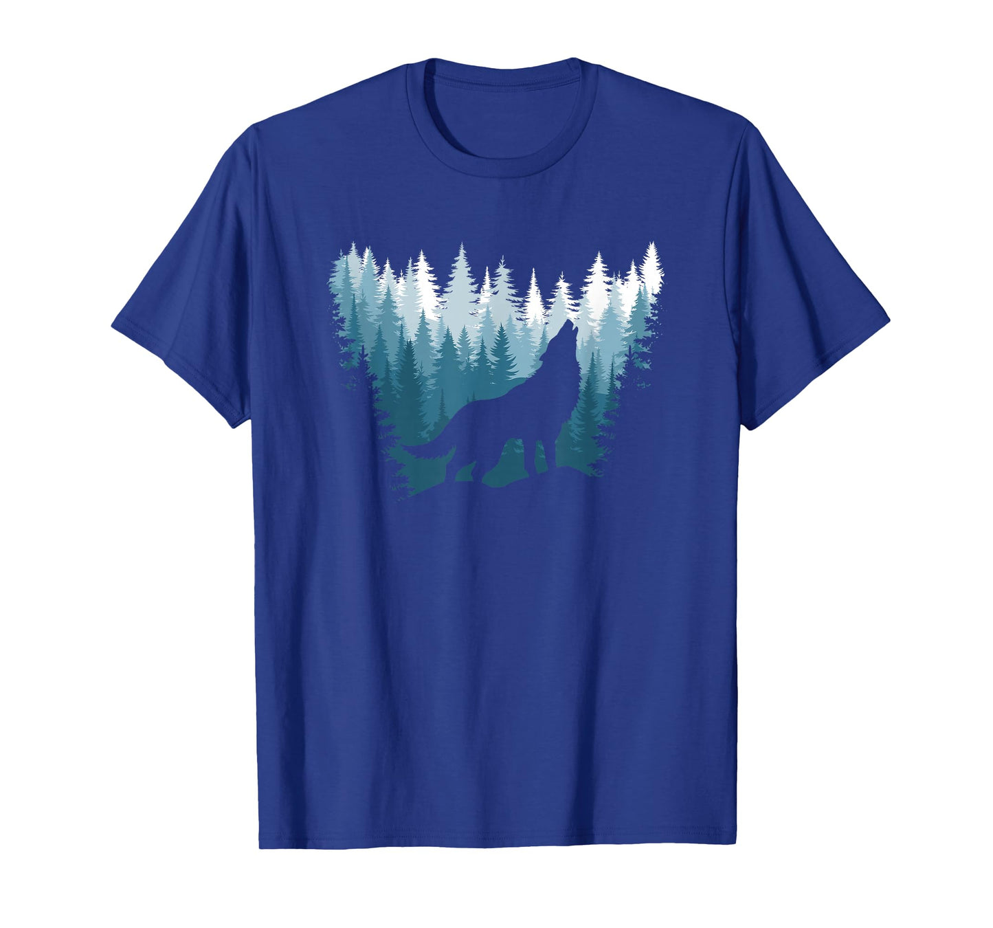Wolf Landscape Pine Tree Forest Wildlife Nature Graphic Men T-Shirt