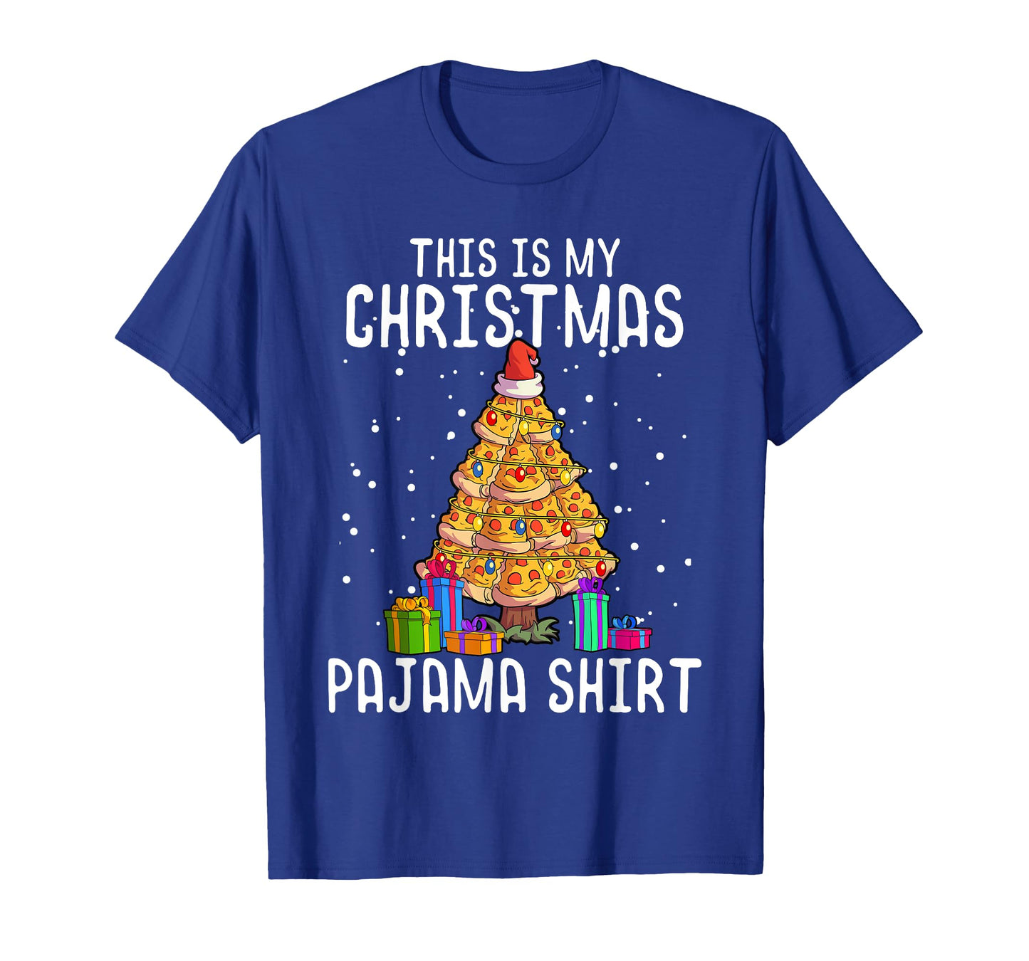 Pizza Christmas Tree Shirt Men Kids Pizza Lover Gift Xmas T-Shirt