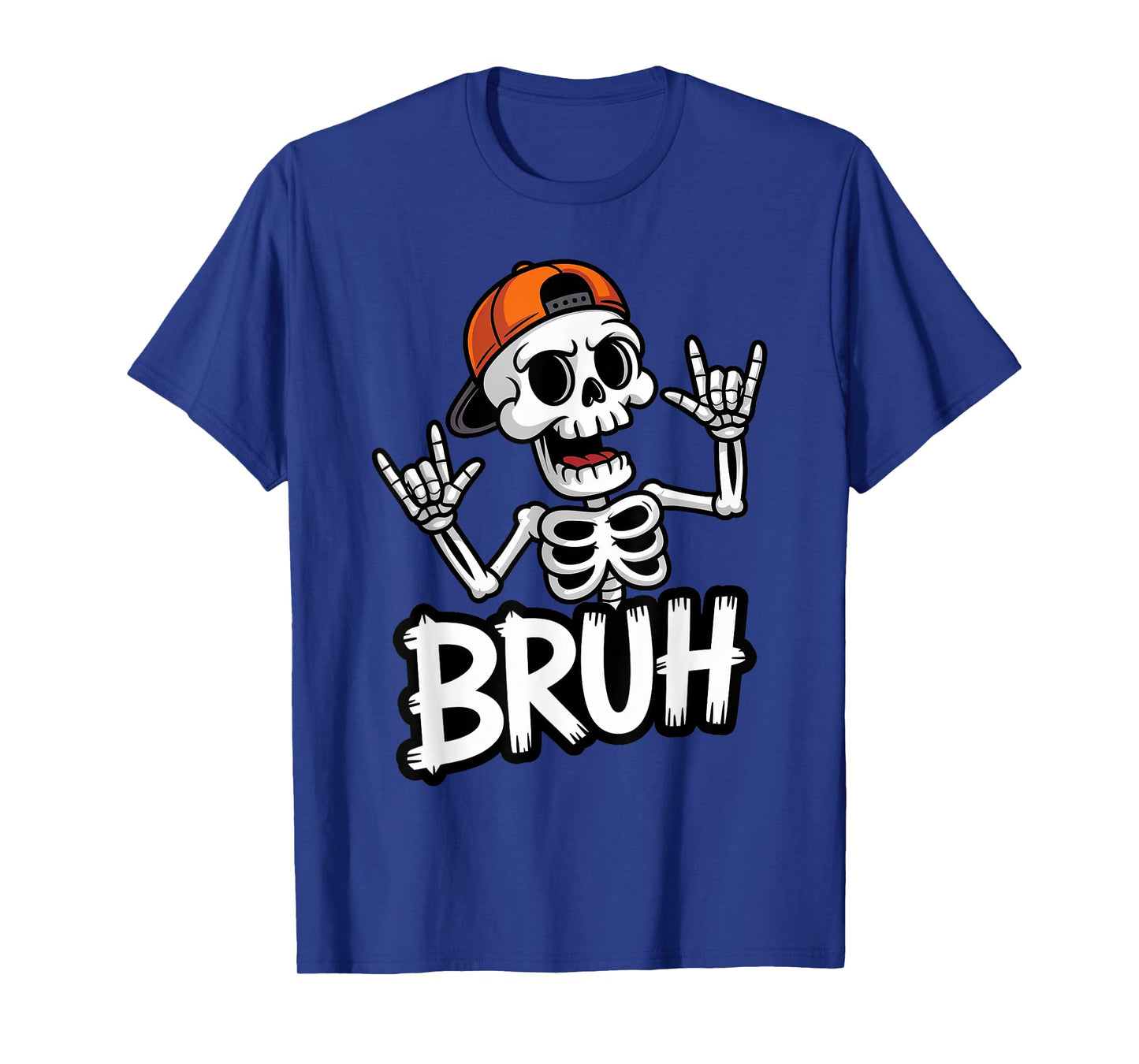 Skeleton Bruh Halloween Punk Rock Boys Kids Trick or Treat T-Shirt