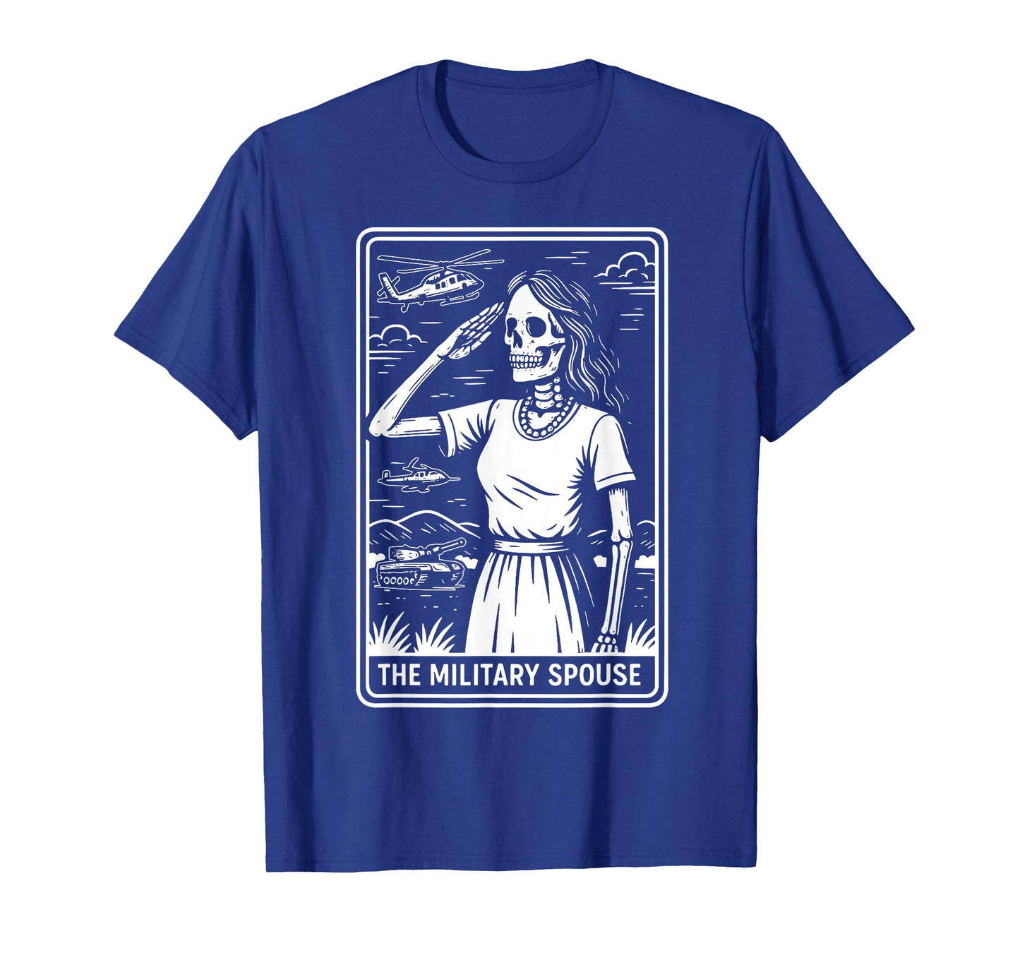 Halloween Tarot Card Military Spouse Skeleton Military Wife T-Shirt