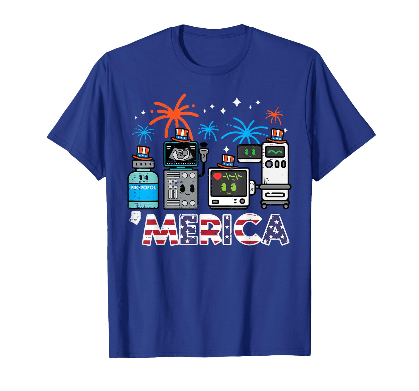 4th July Nurse Propofol Merica Scrub Top Patriotic Men Women T-Shirt
