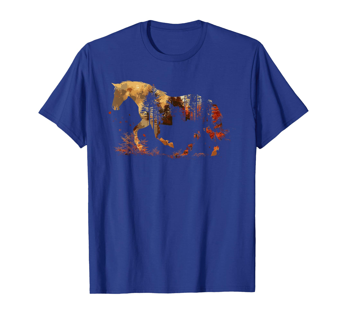 Cute Horse Lover Autumn Leaves Pony Animal Wildlife T-Shirt