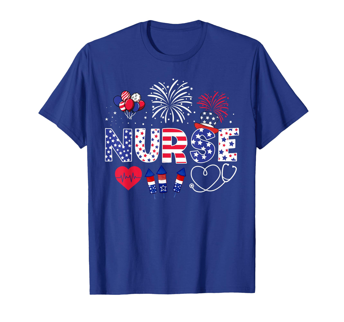 4th of July Nurse American Flag Fourth Of July Nurse T-Shirt