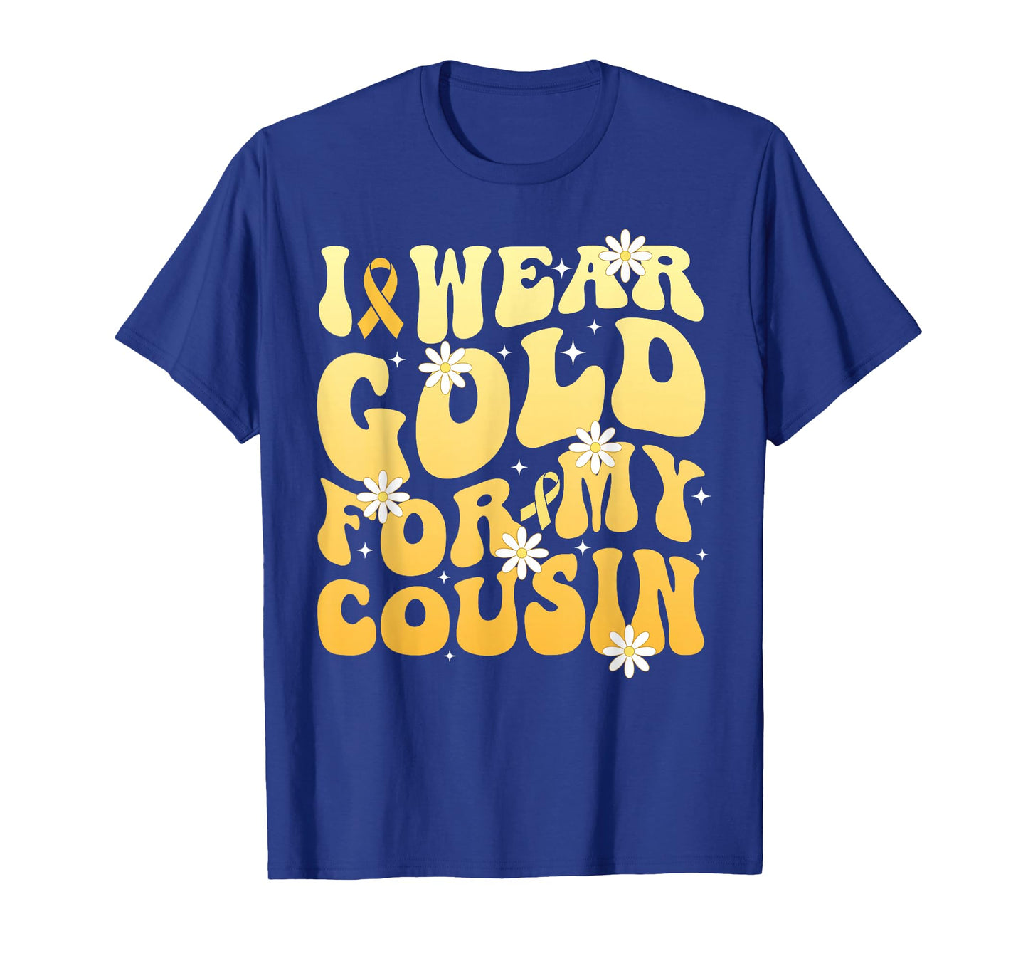 I Wear Gold for My Cousin Childhood Cancer Awareness Ribbon T-Shirt