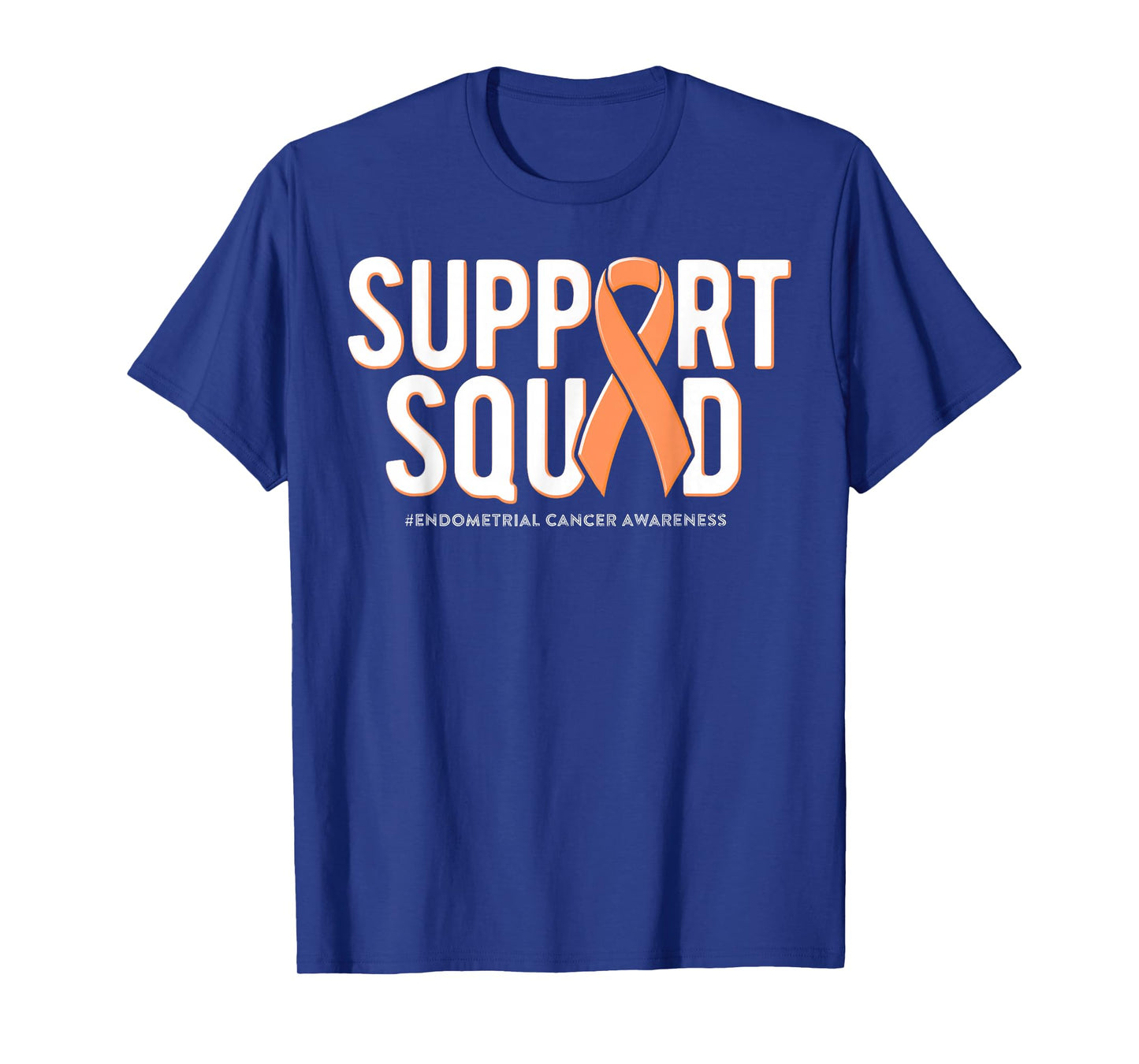 Support Squad Endometrial Cancer Awareness Peach Ribbon T-Shirt