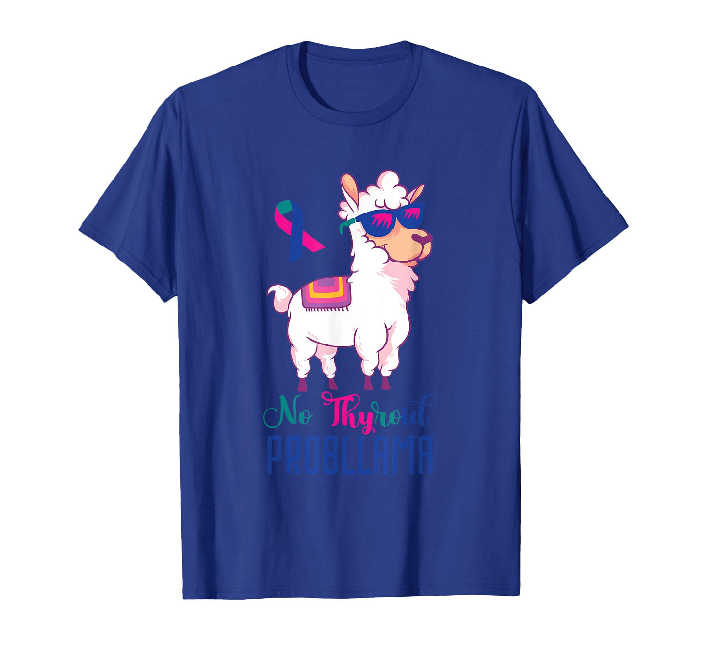 Thyroid Awareness Funny Llama Thyroid Cancer Problem T-Shirt