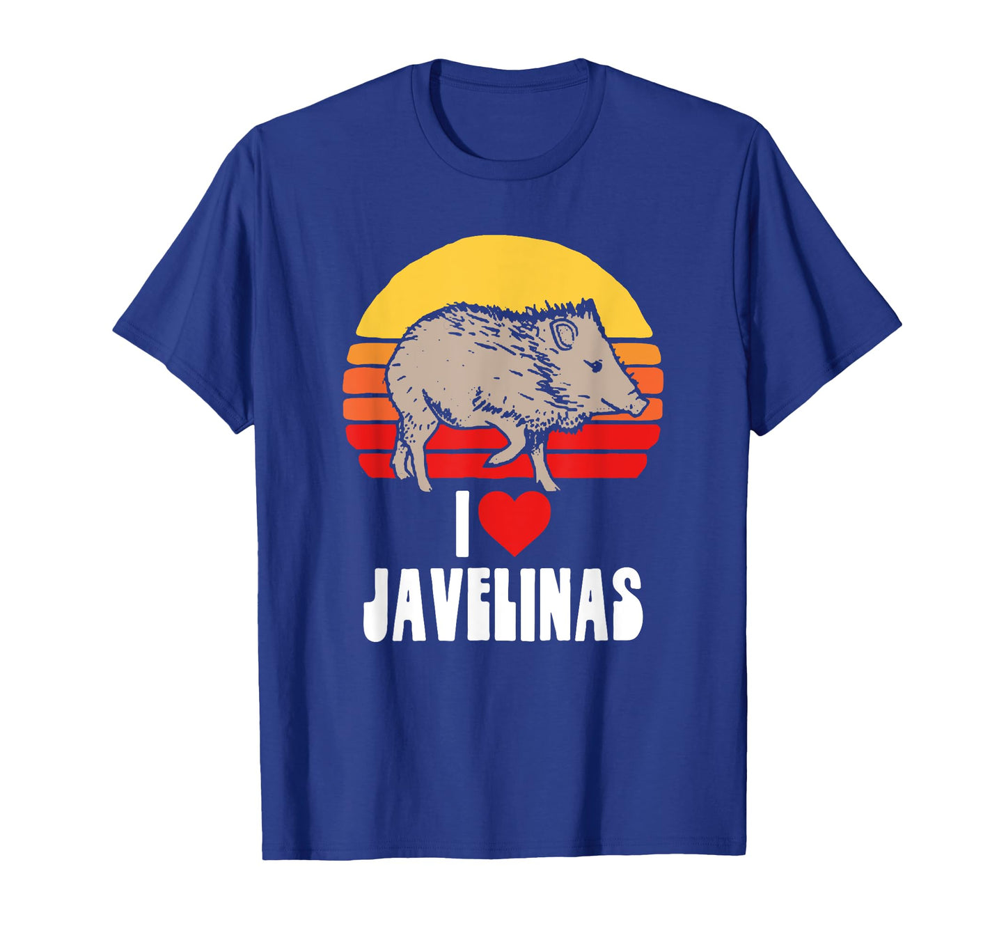 I Love Javelinas Vintage Retro 80s Sunset Cute Heart Arizona T-Shirt