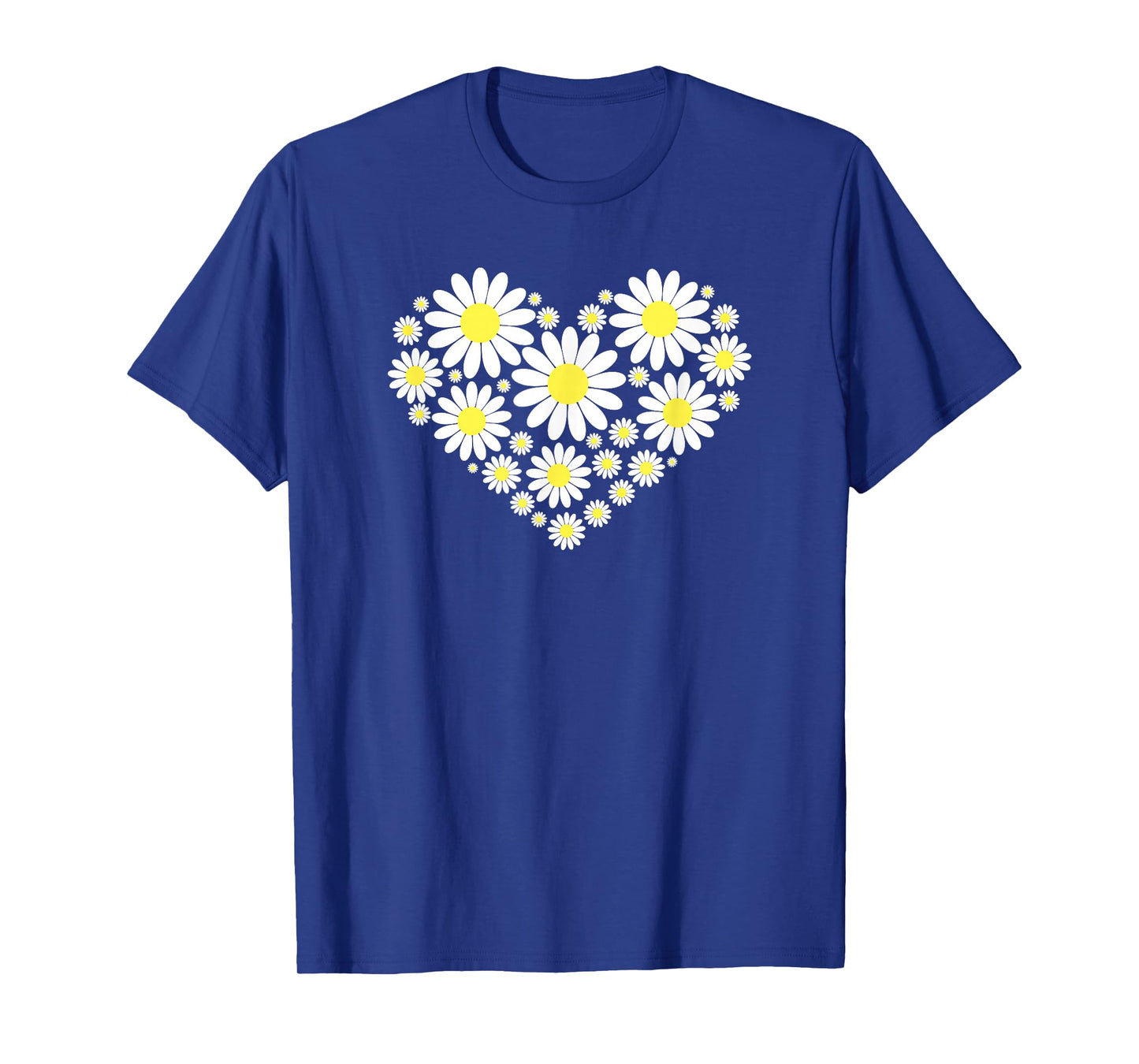 Threadrock Heart of Daisy Flowers Unisex-Adults, Girls Black Floral T-Shirt
