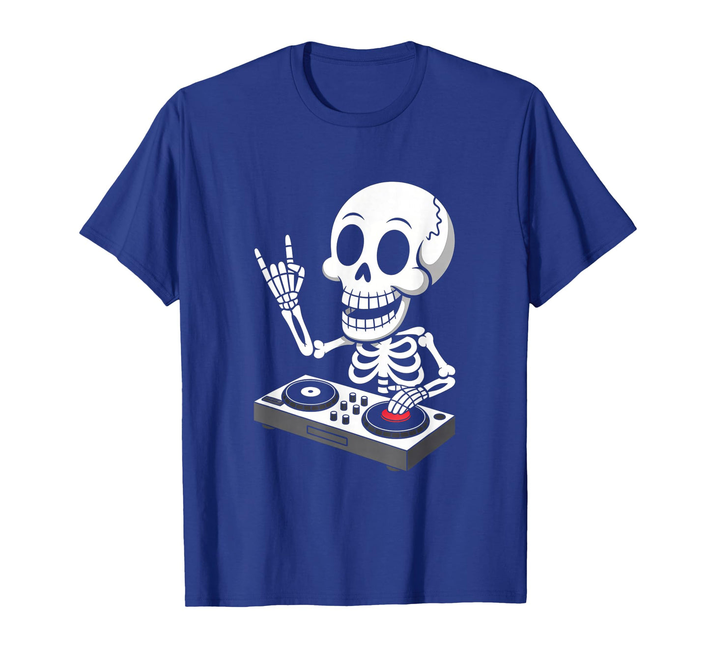 Skeleton DJ on Turntables EDM Synthesizer Rave Music Ghost T-Shirt