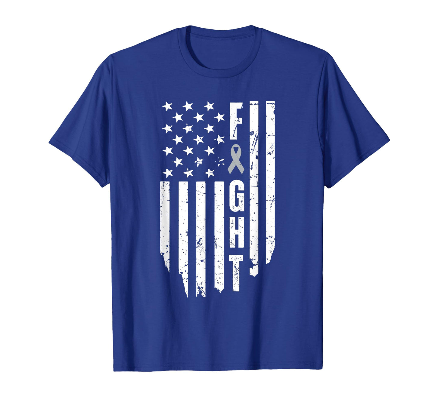 Patriotic US American Flag Fight Brain Cancer Awareness T-Shirt