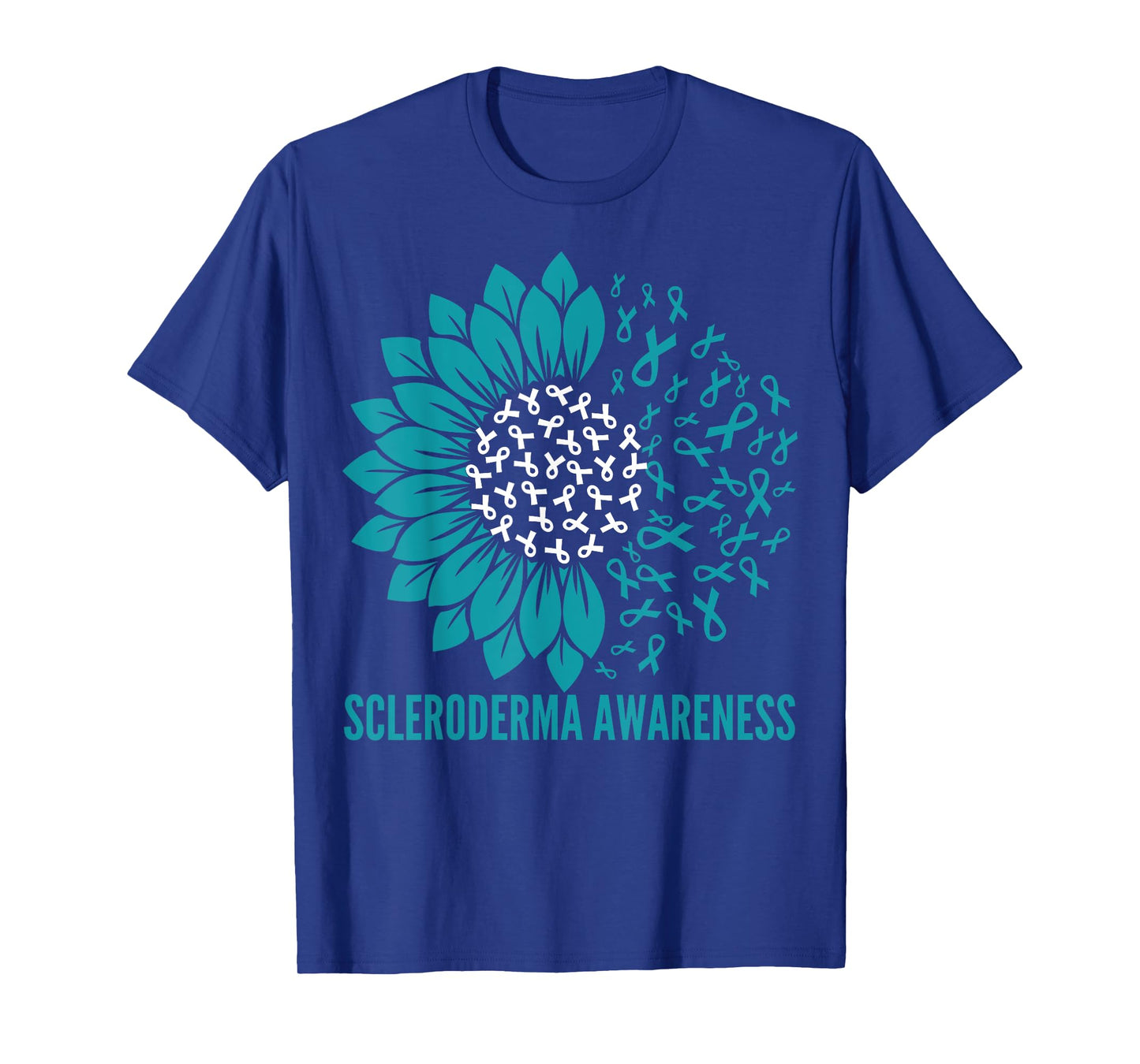 Scleroderma Awareness Sunflower Ribbon Teal T-Shirt