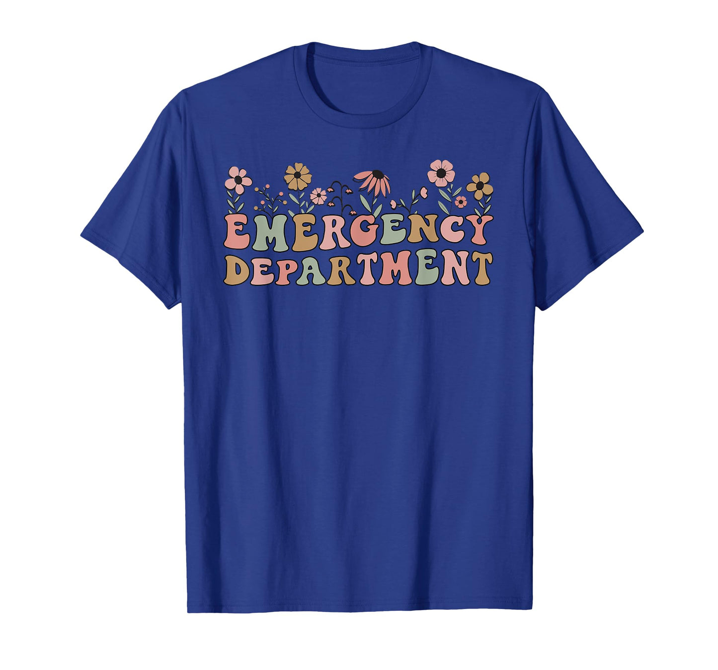 Emergency Department Room ER Nurse Retro Floral For Women T-Shirt