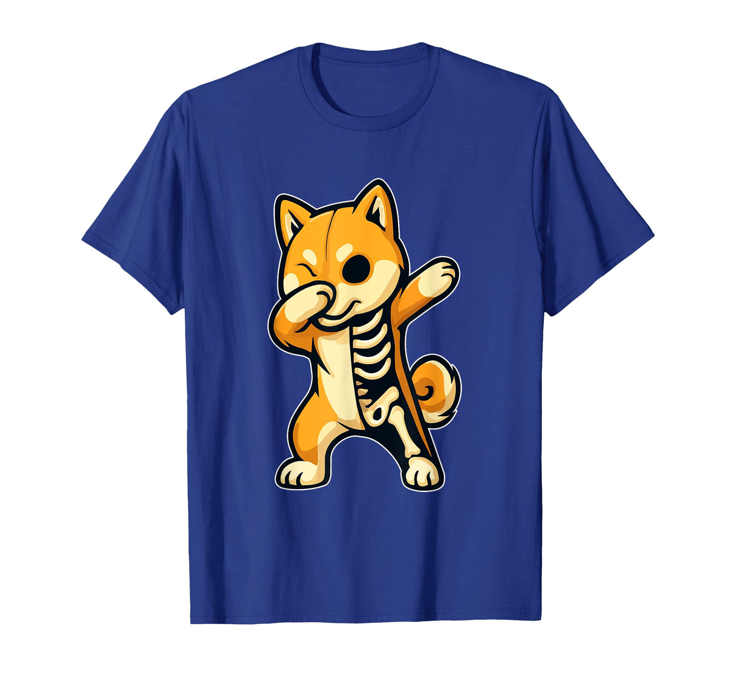 Dabbing Shiba Inu Half Skeleton Halloween Costume Owner T-Shirt