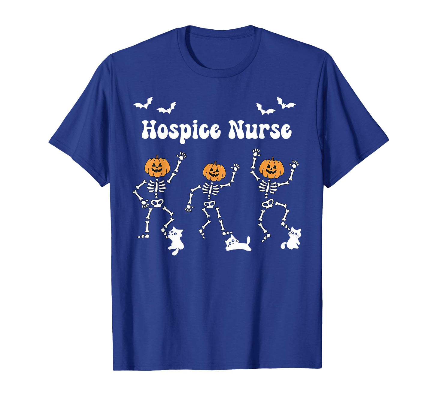 Halloween Hospice Nurse Dancing Skeleton Pumpkin Spooky CNA T-Shirt