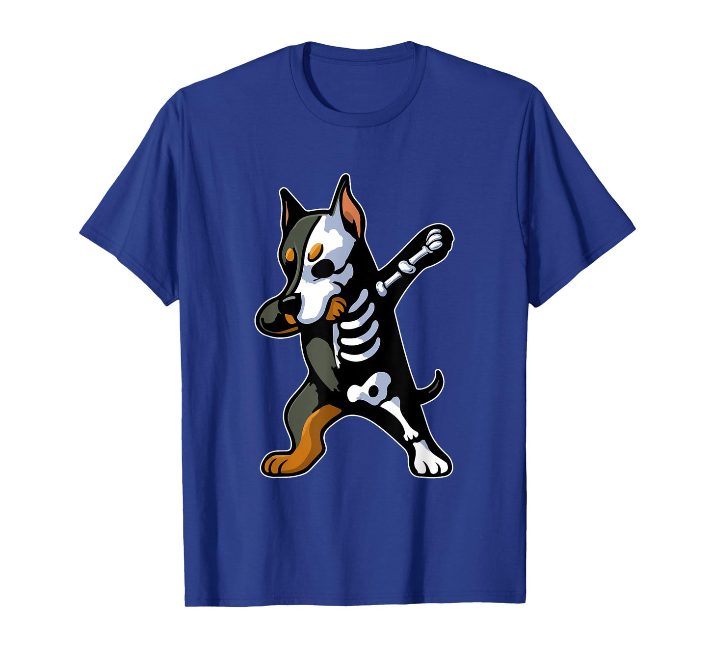 Dabbing Doberman Half Skeleton Halloween Costume Owner T-Shirt