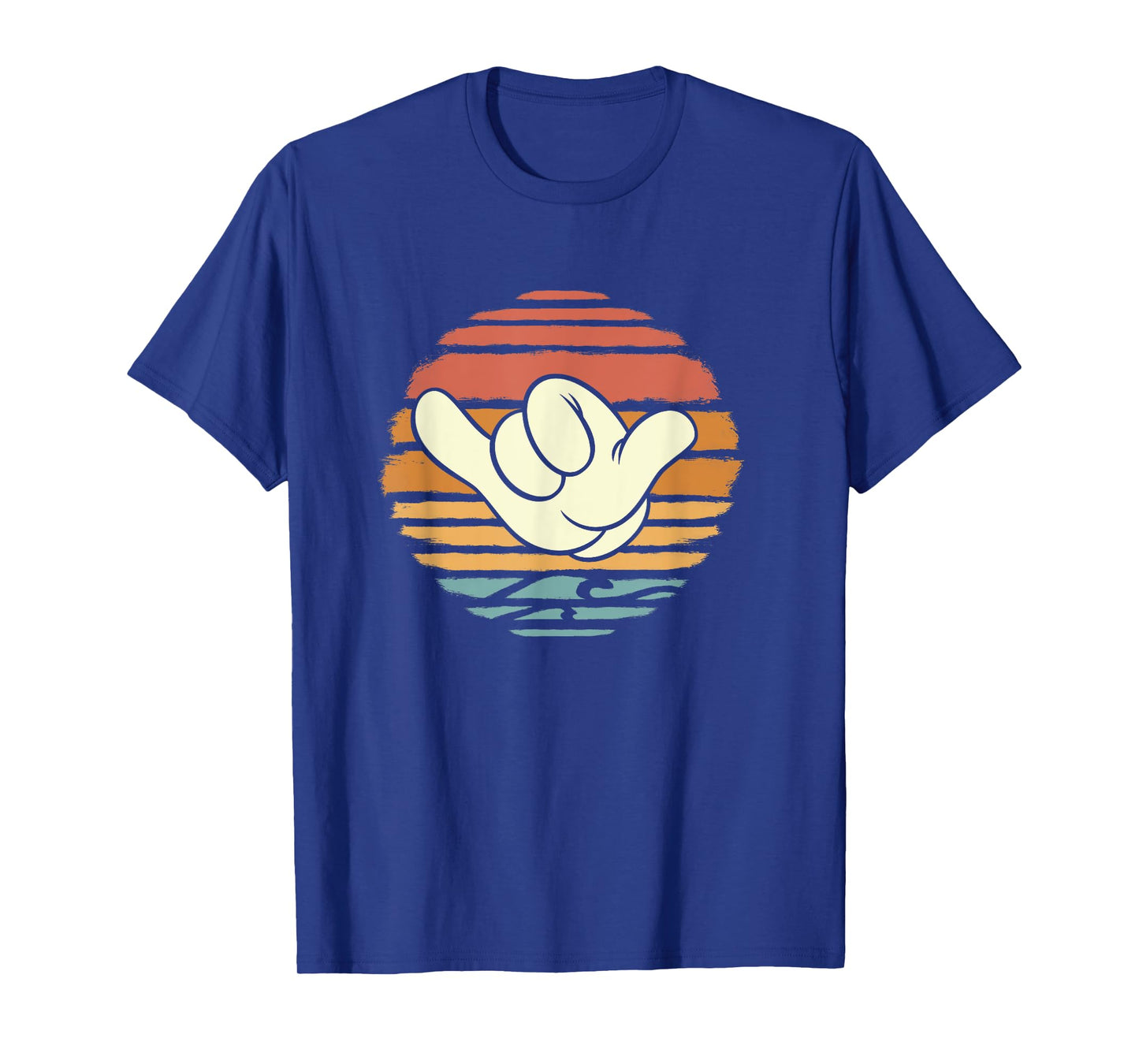 Disney Mickey And Friends Hand Shaka Sign Sunset Vintage T-Shirt