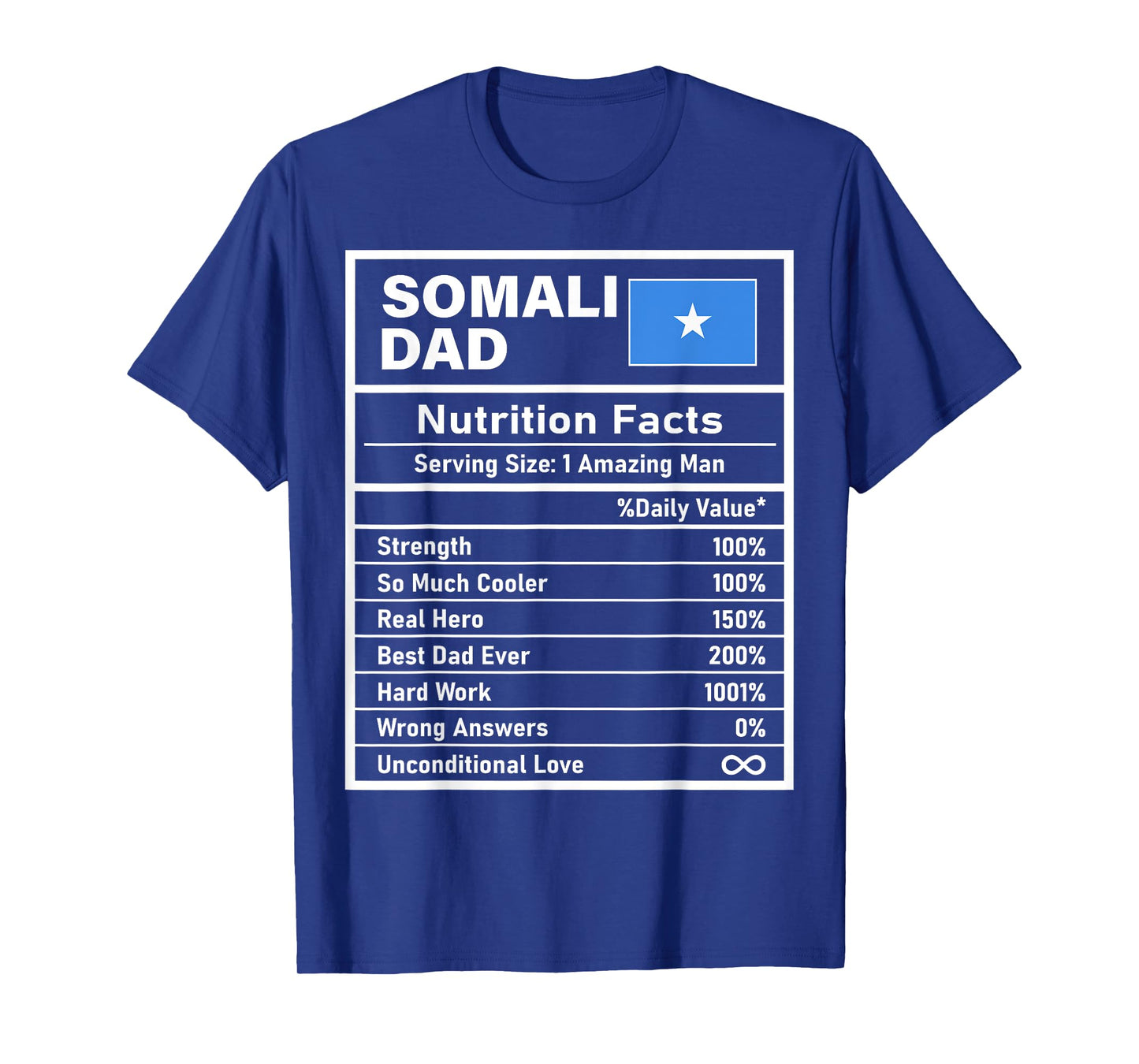 Somali Dad Nutrition Facts Father's Day National Heritage T-Shirt