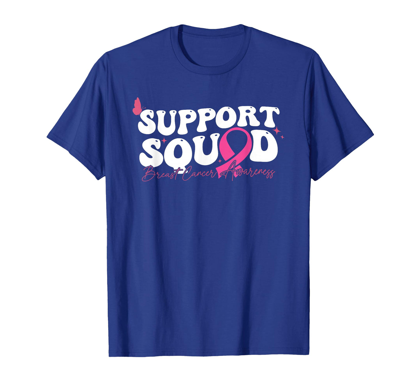 Retro Groovy Support Squad Breast Cancer Awareness Month T-Shirt