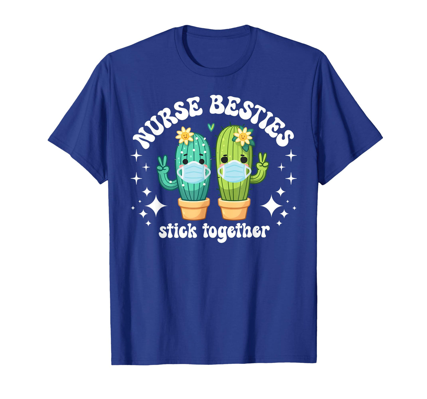 Nurse Besties Stick Together Funny Nurse Best Friend Cactus T-Shirt