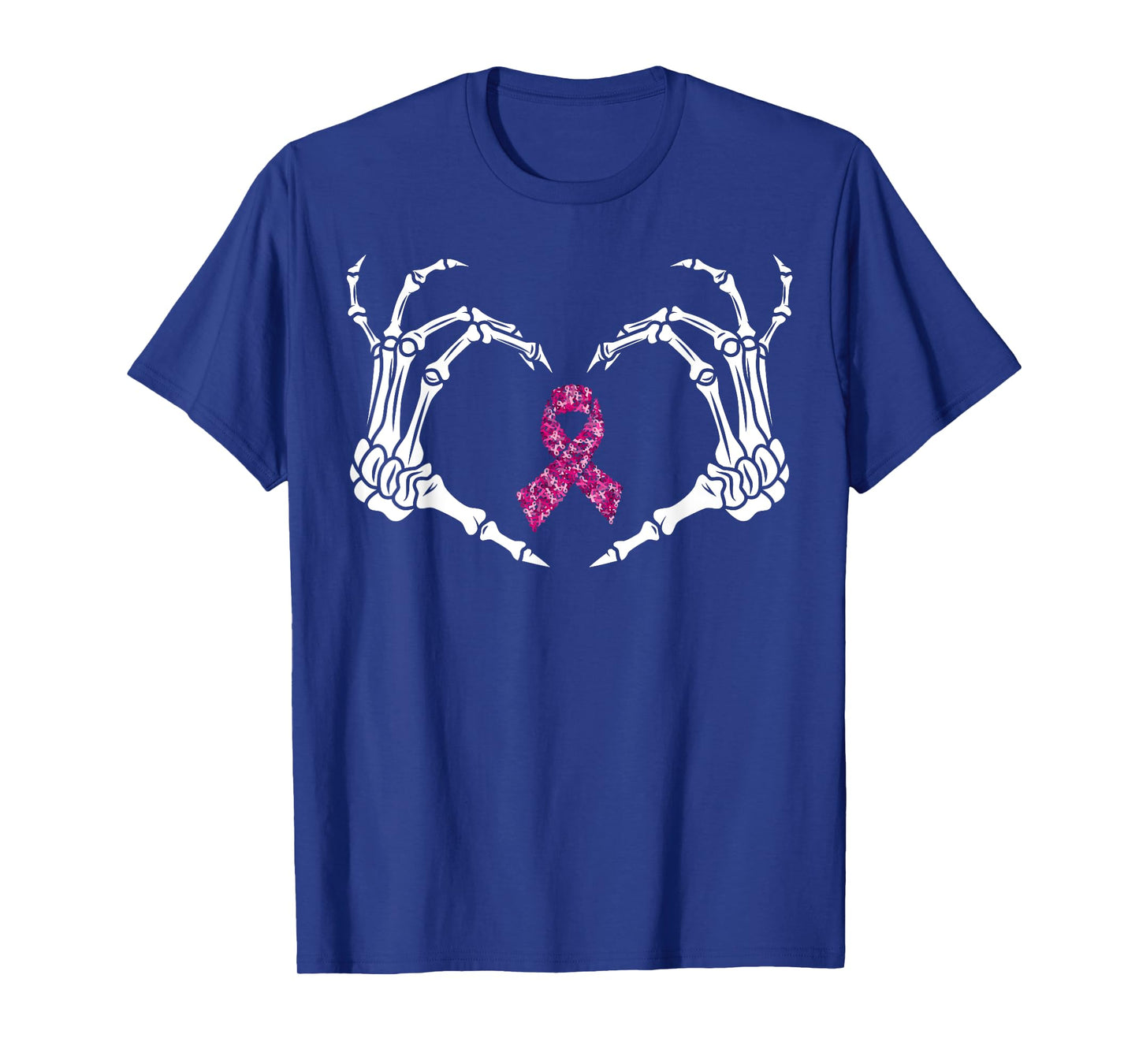 Skeleton Hand Breast Cancer Awareness Pink Ribbon Butterfly T-Shirt