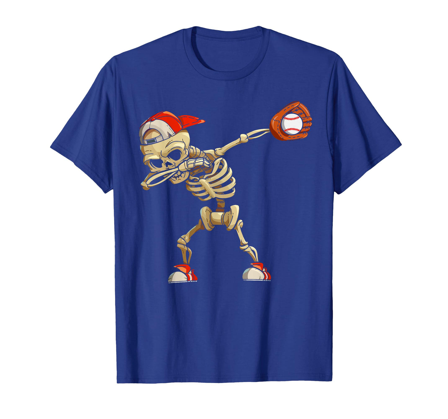 Dabbing Skeleton Halloween Costume Baseball Player Men Boys T-Shirt