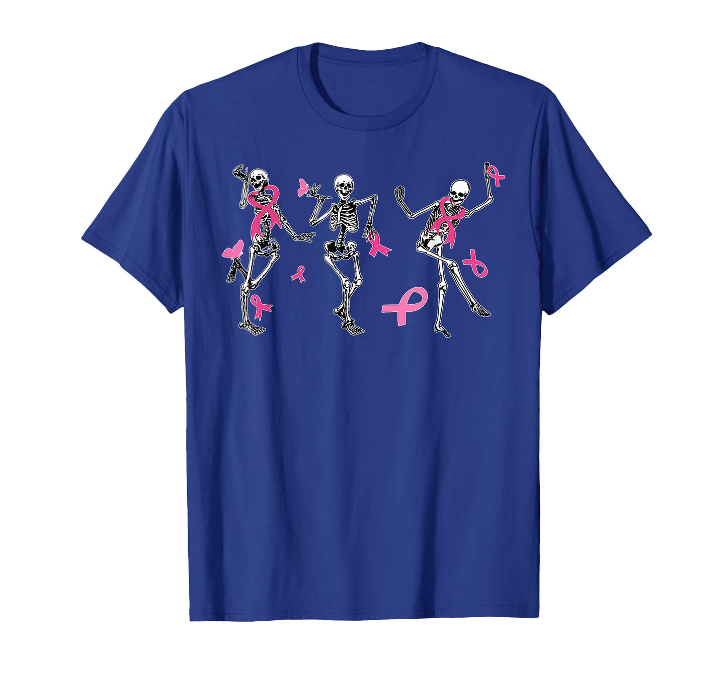 Dancing Skeletons Breast Cancer Month Pink Ribbon Halloween T-Shirt
