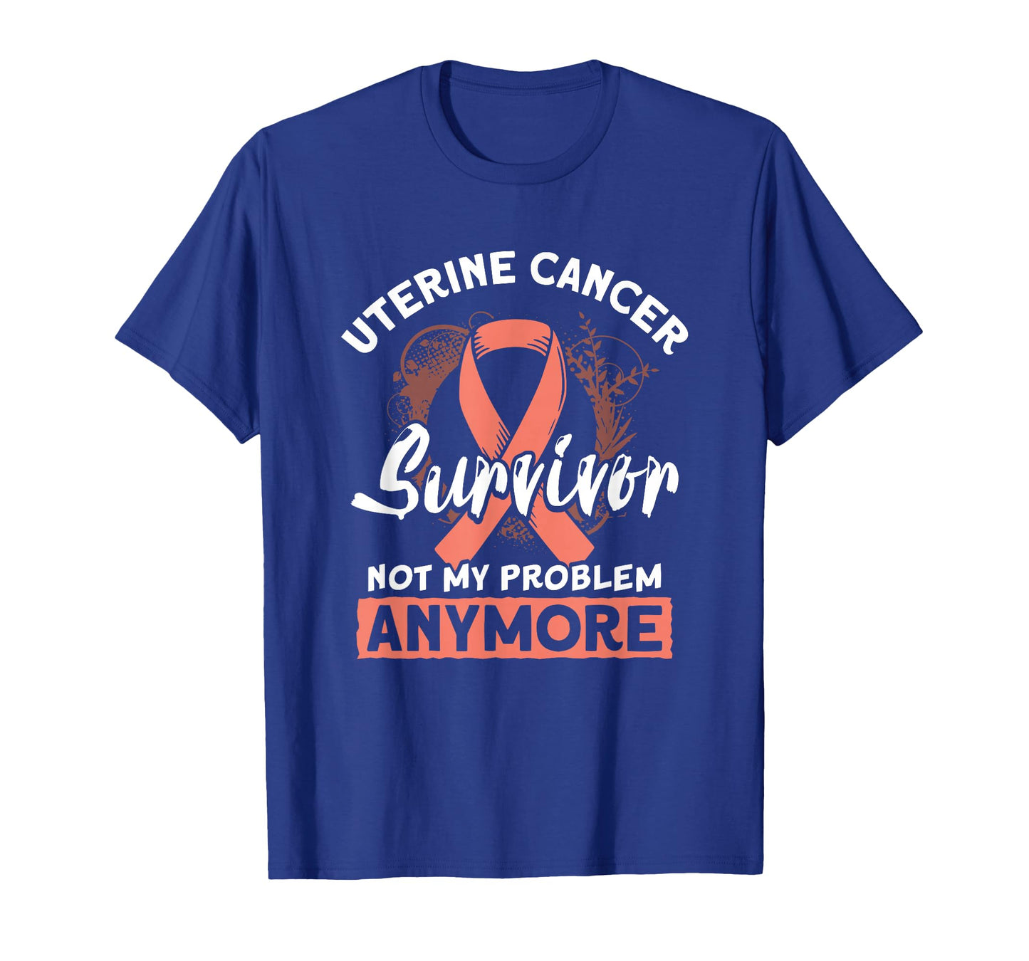 Uterine Cancer Survivor Endometrial Cancer Peach Ribbon T-Shirt