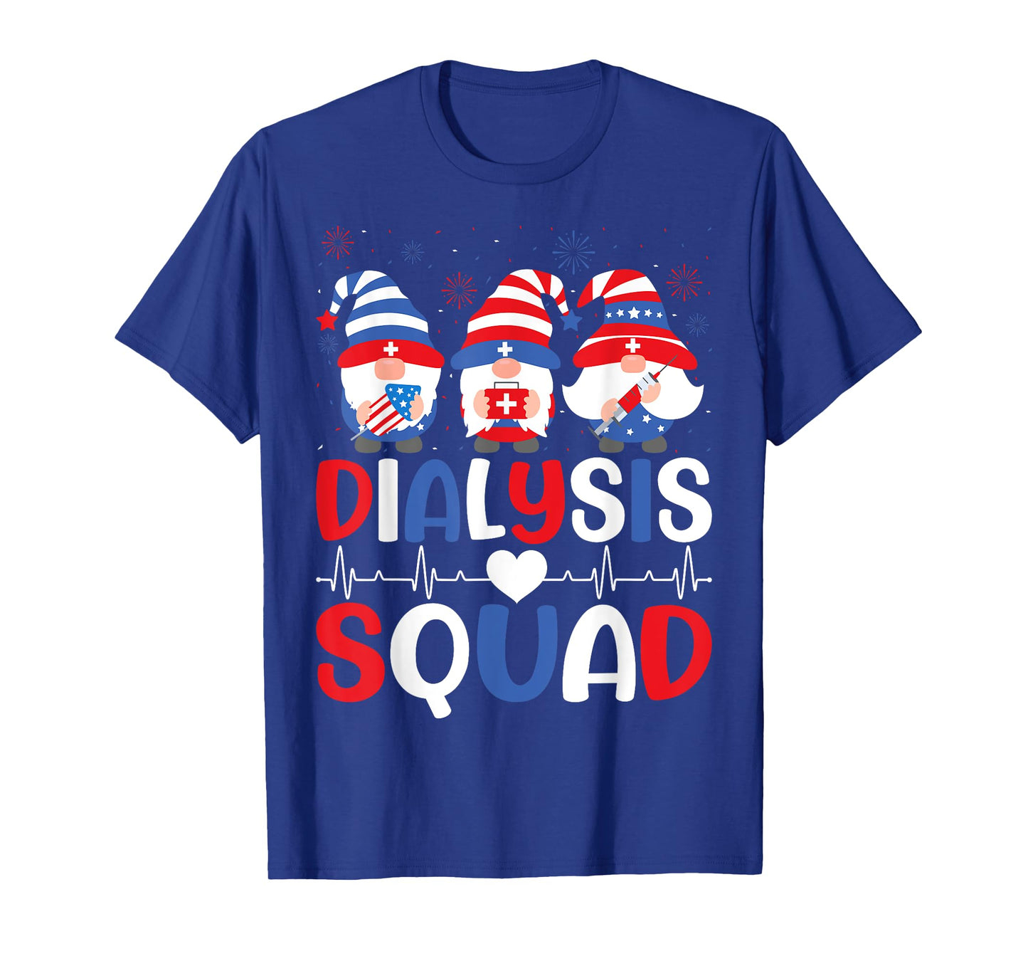 4th Of July Dialysis Squad Gnomes USA Patriotic Nurse T-Shirt for Women Men