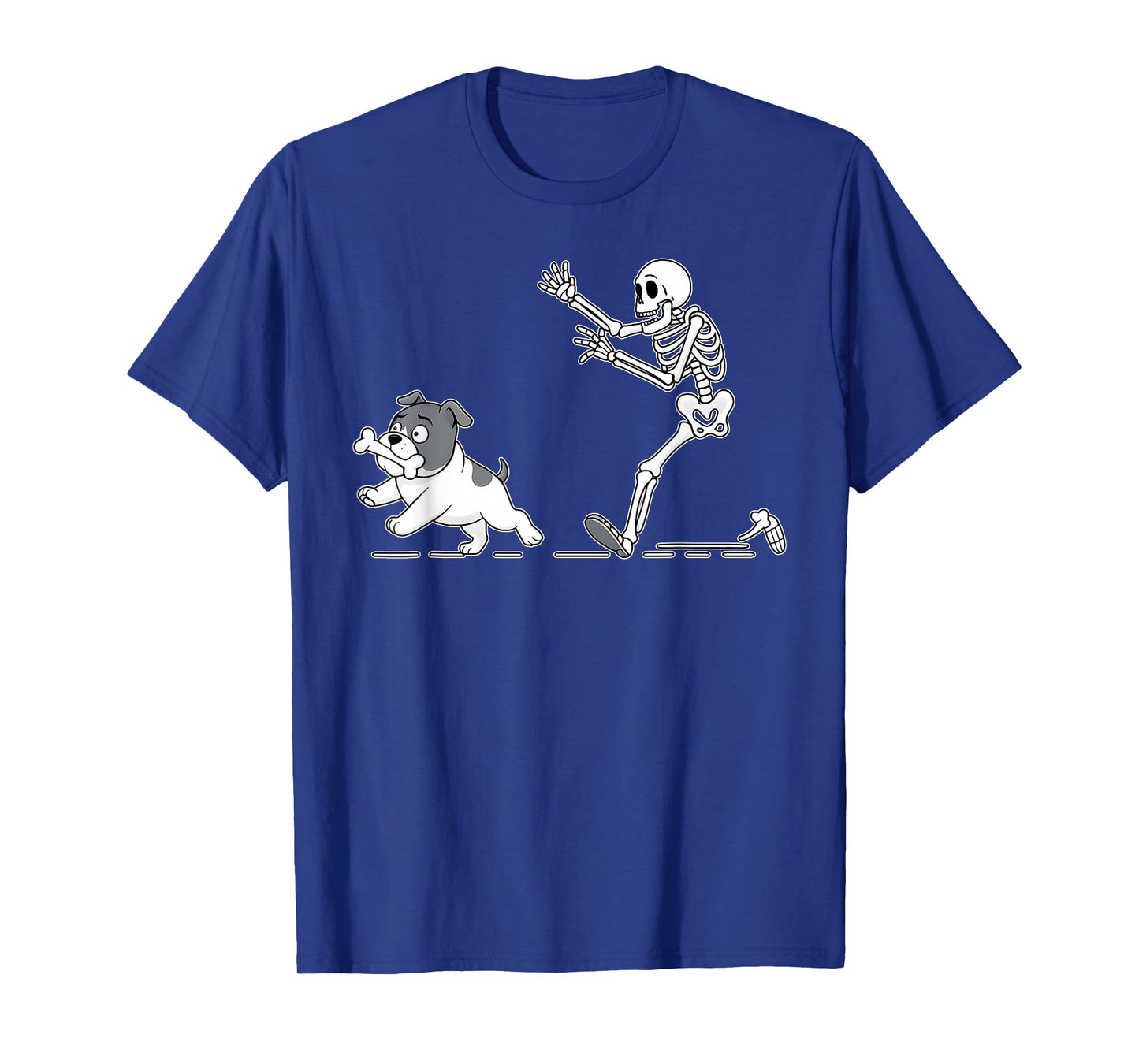Halloween Dog Funny Skeleton, Skeleton Chasing Dog Men Women T-Shirt