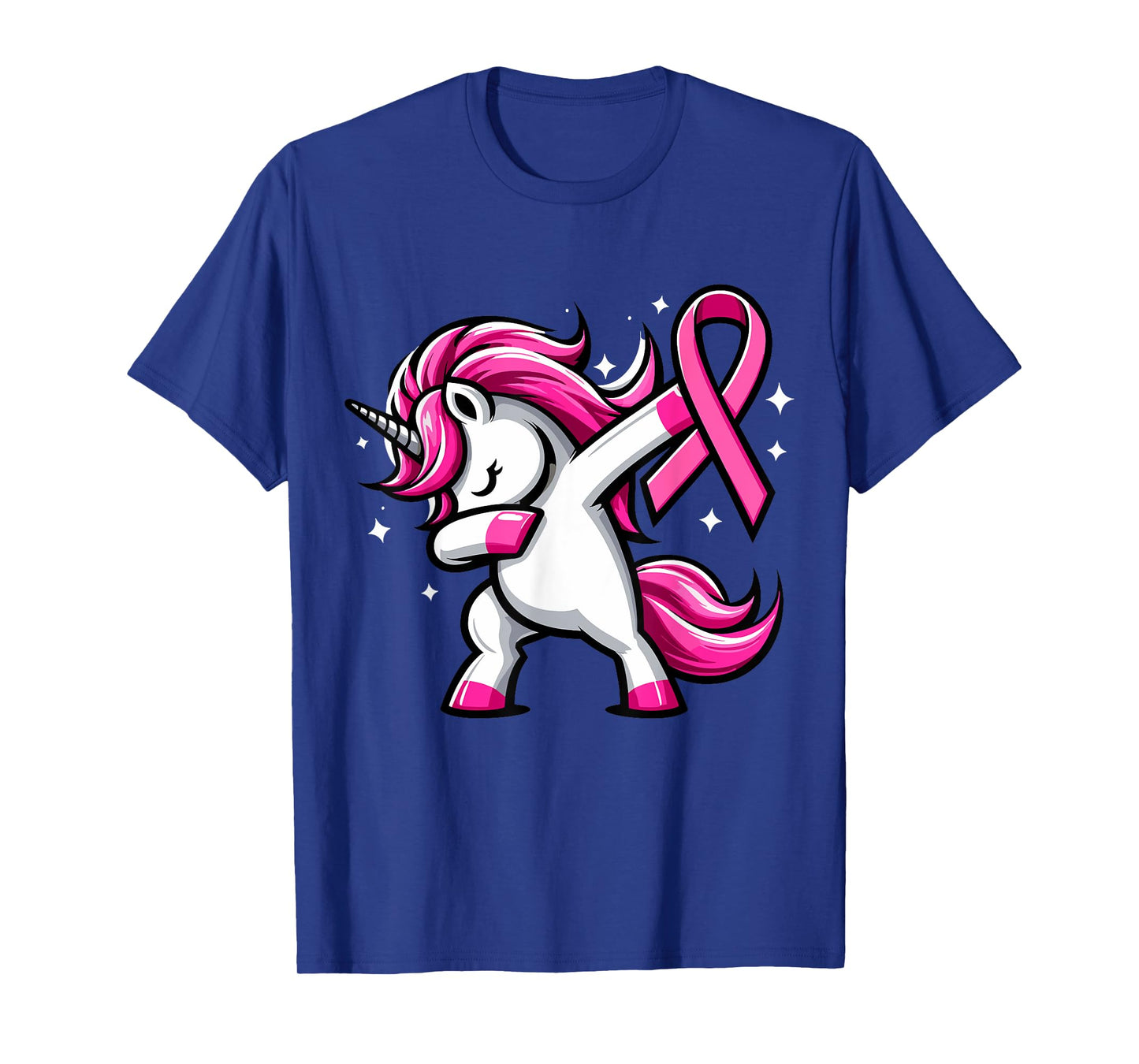 Pink Ribbon Unicorn Breast Cancer Awareness for Girls Kids T-Shirt